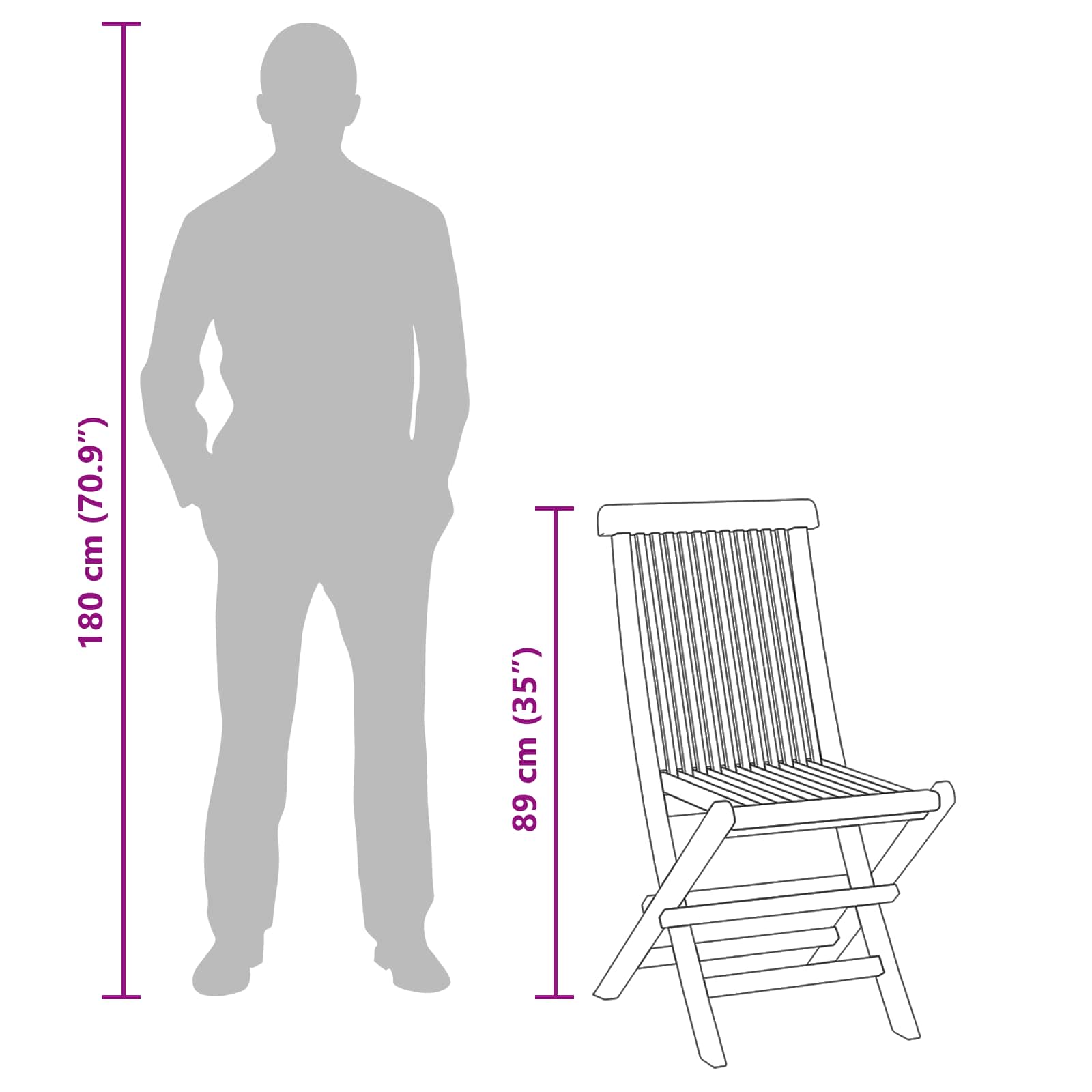 Gartenset 5 stk. Braun Massivholz Teak