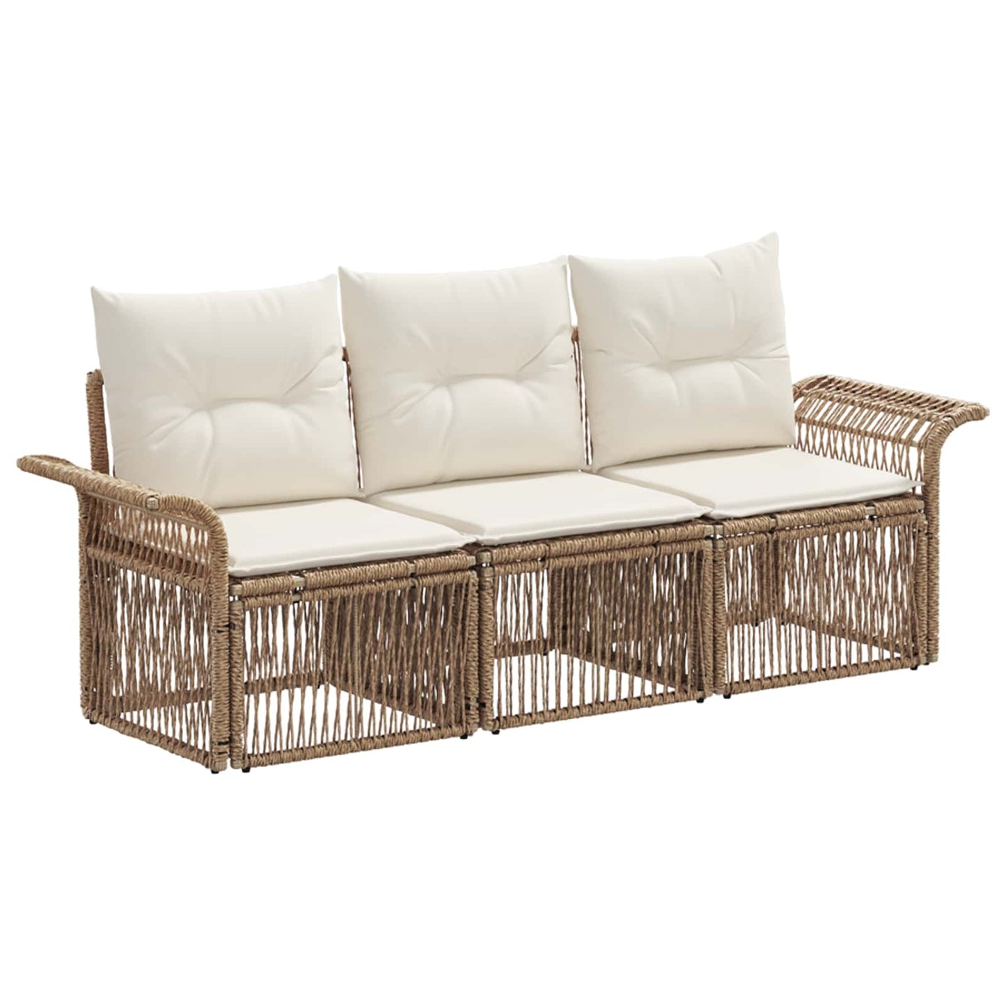 Gartensofa-set 3 pcs Beige Poly-Rattan