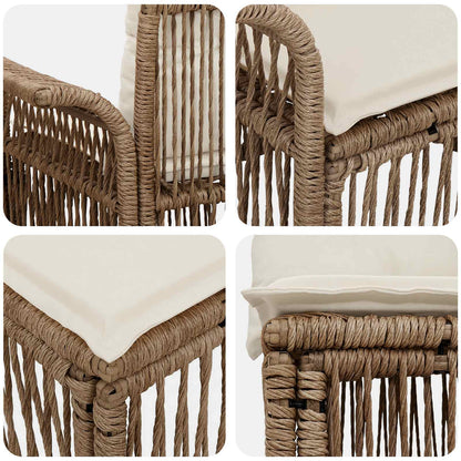 Gartensofa-set 4 stk. Beige Poly-Rattan