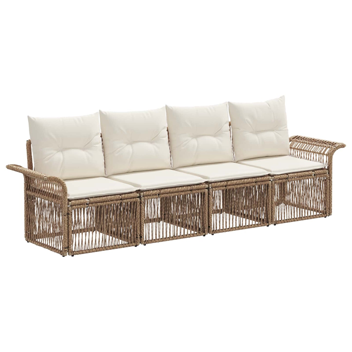 Gartensofa-set 4 pcs Beige Poly-Rattan