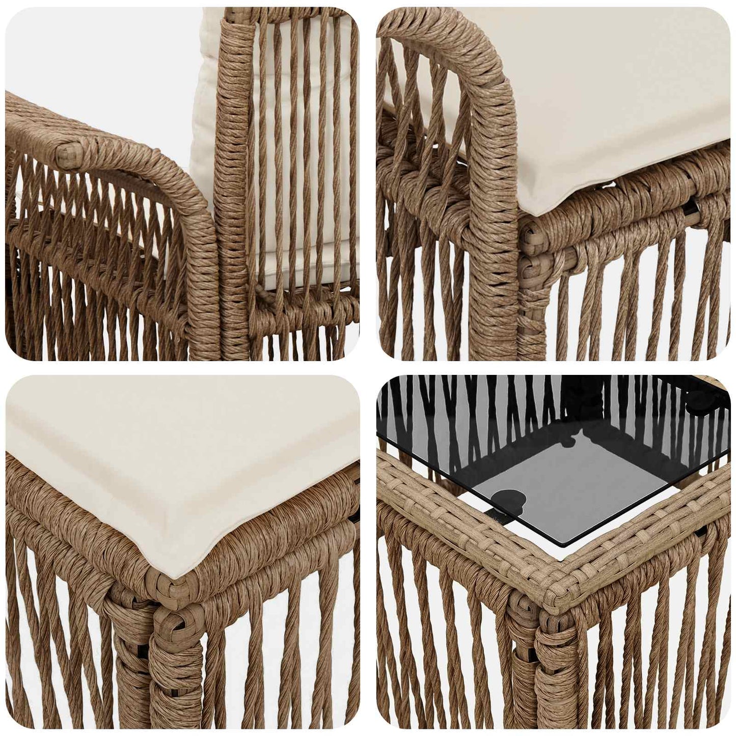Gartensofa-set 5 pcs Beige Poly-Rattan