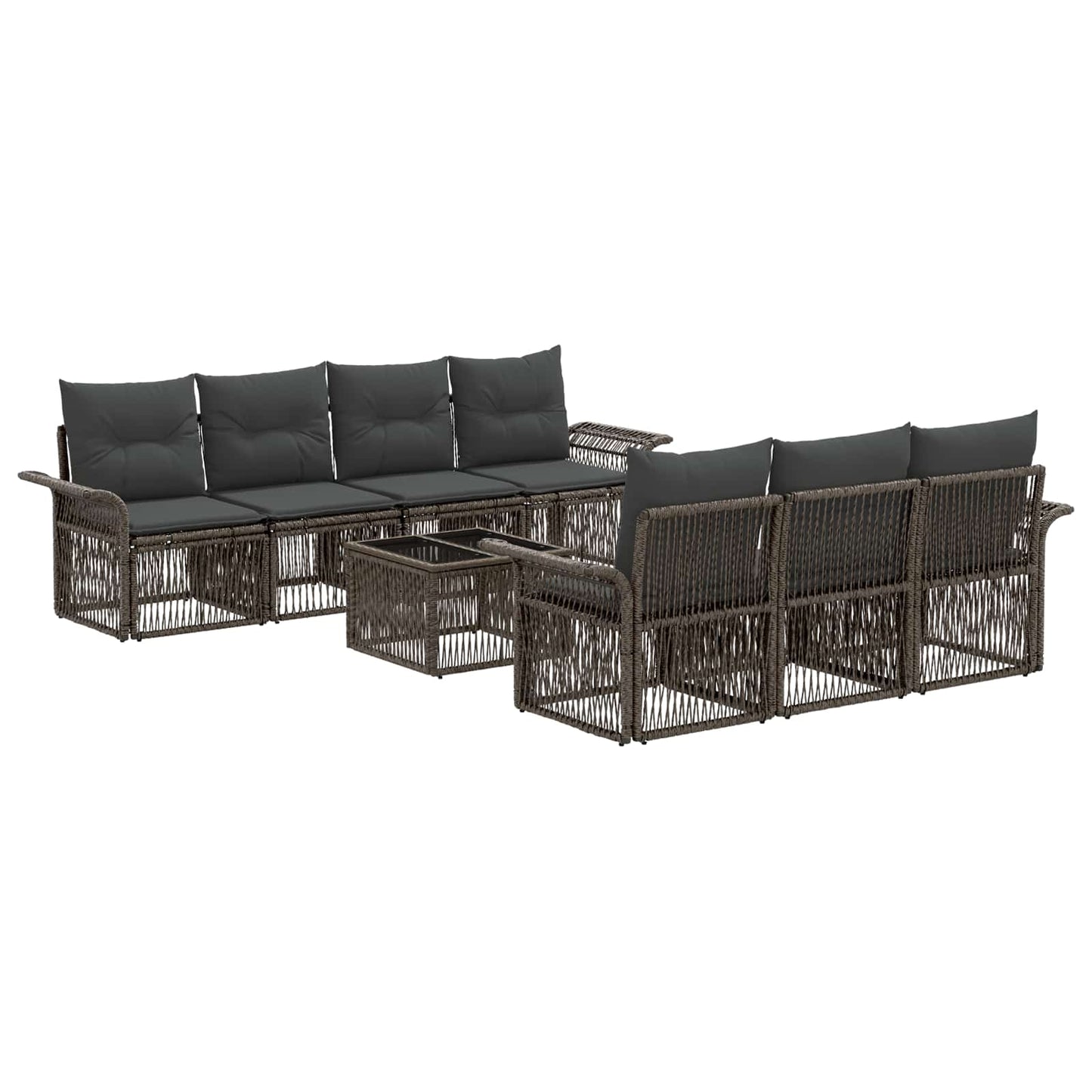 Gartensofa-set 8 stk. Grau Poly-Rattan