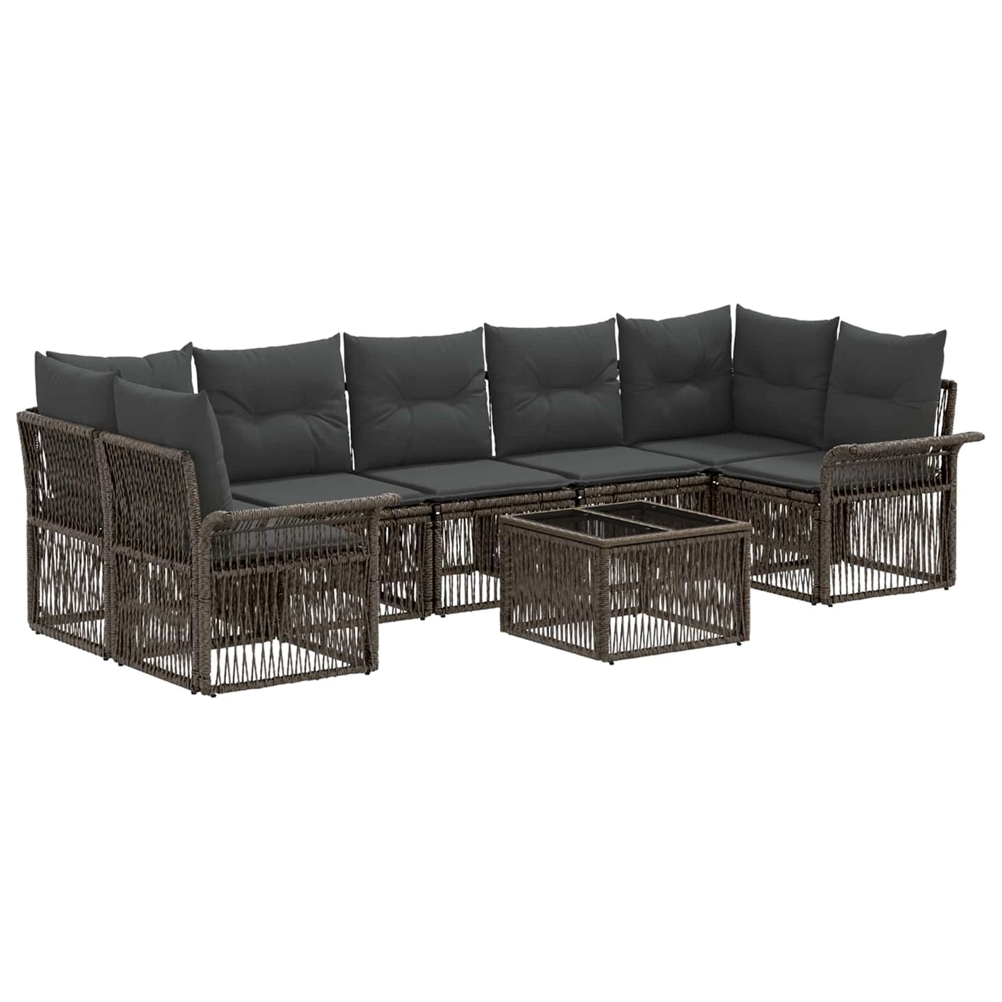 Gartensofa-set 8 stk. Grau Poly-Rattan