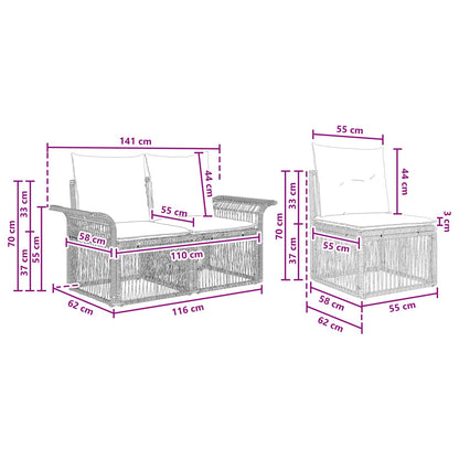Gartensofa-set 5 stk. Grau Poly-Rattan