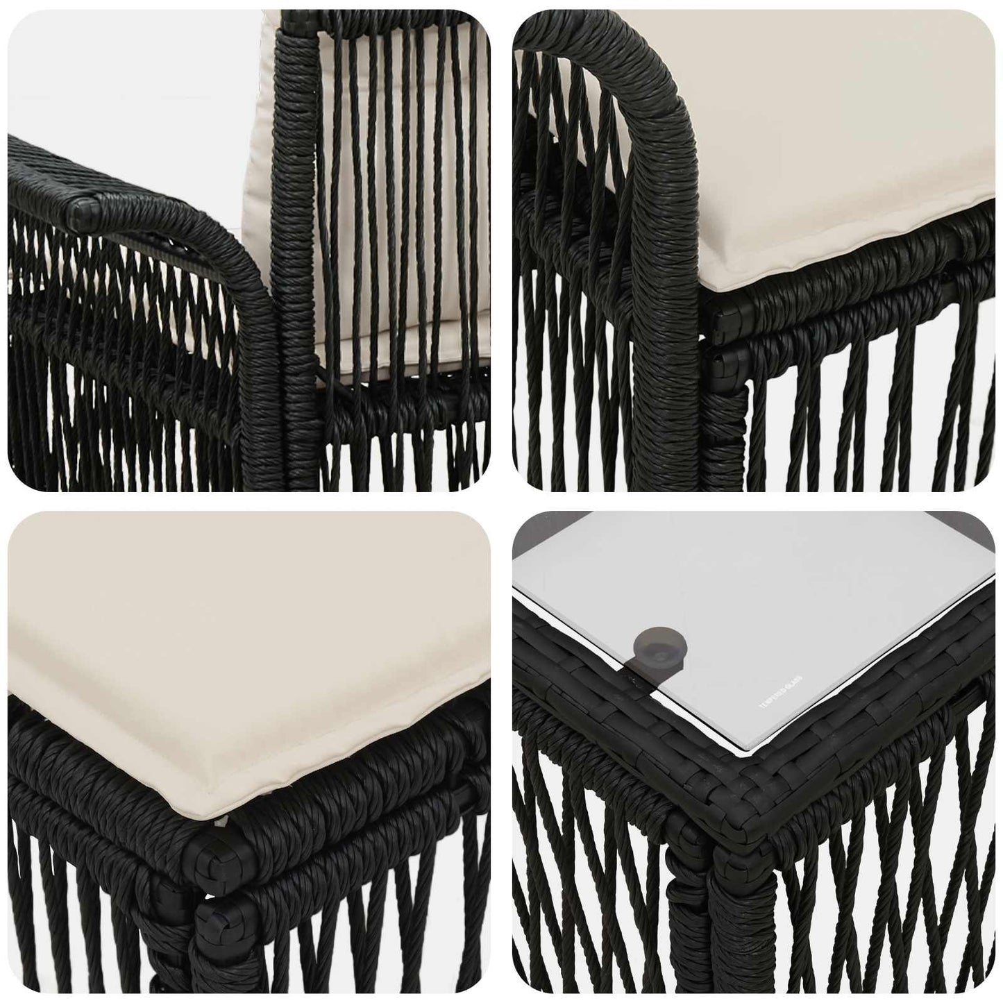 Gartensofa-set 5 stk. Schwarz Poly-Rattan