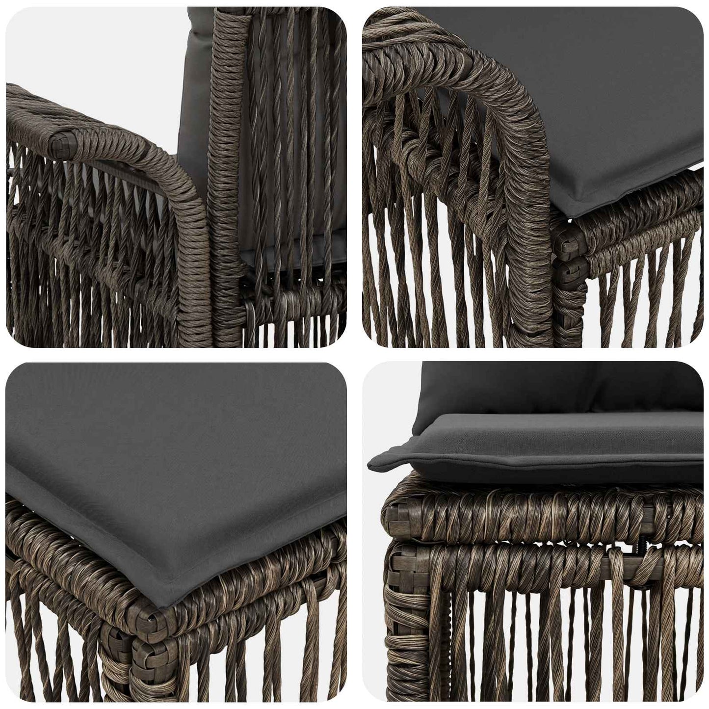 Gartensofa-set 4 stk. Grau Poly-Rattan