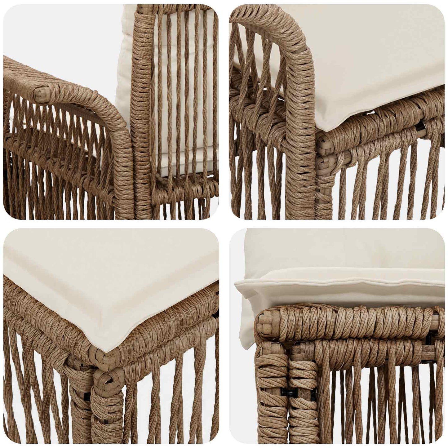 Gartensofa-set 4 stk. Beige Poly-Rattan