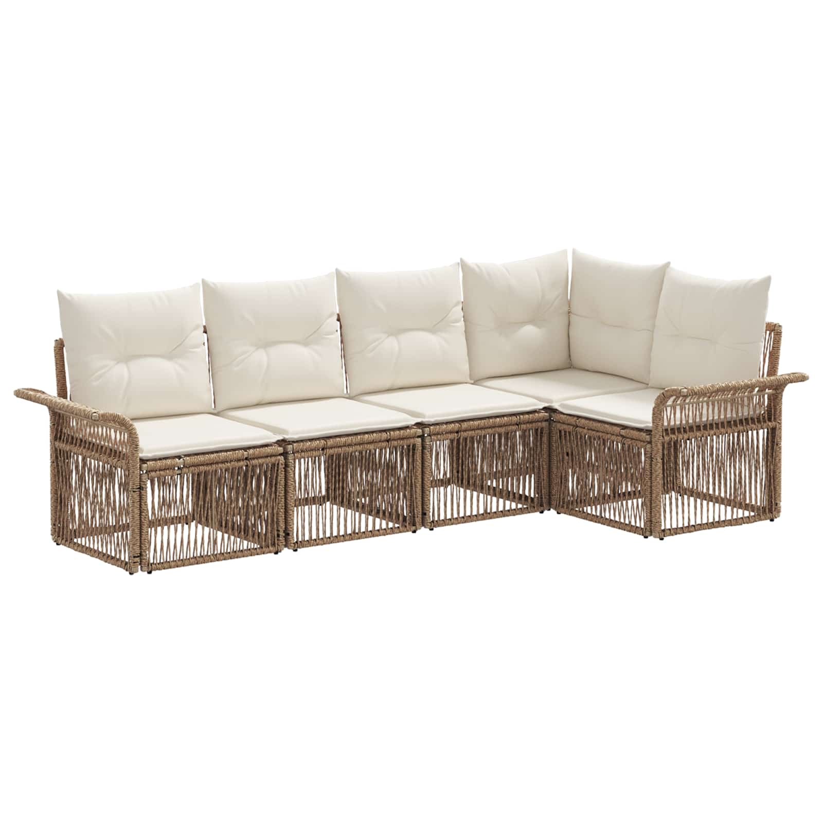 Gartensofa-set 5 pcs Beige Poly-Rattan