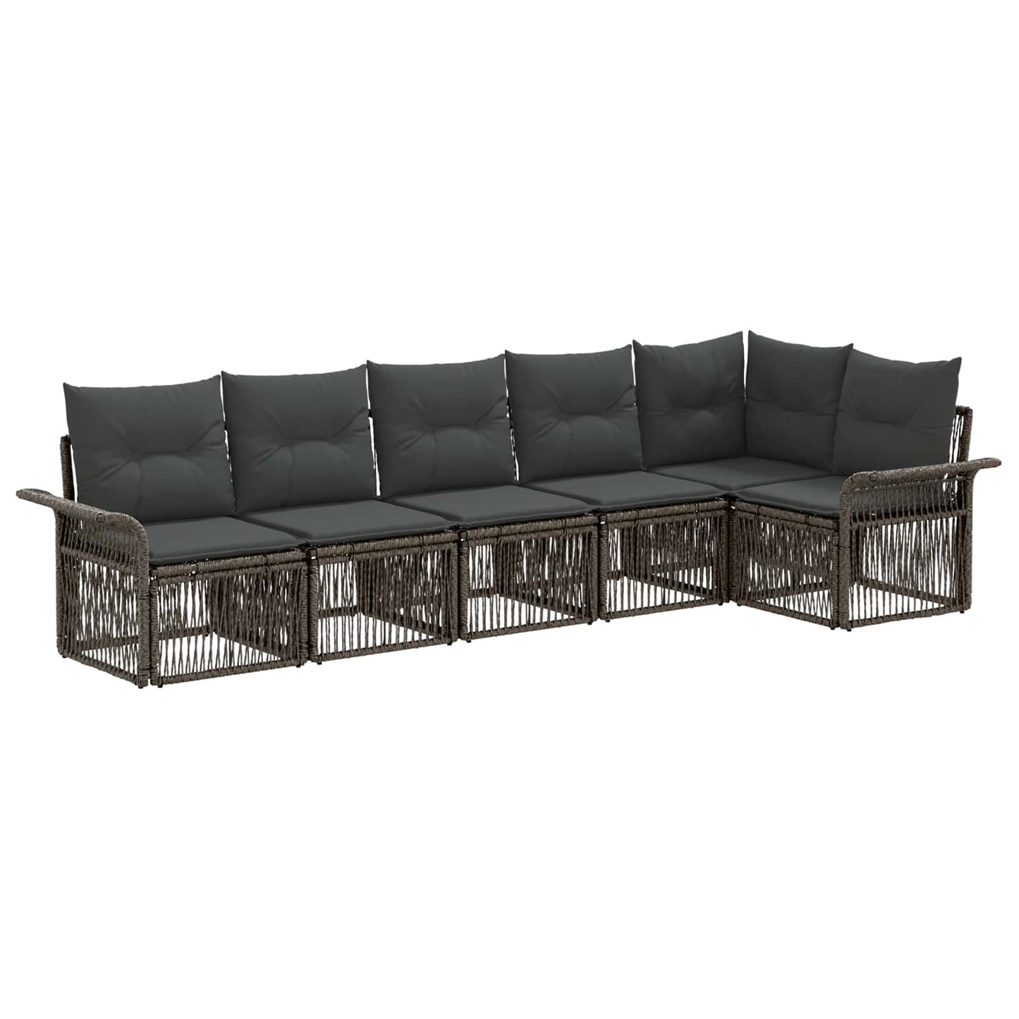 Gartensofa-set 6 pcs Grau Poly-Rattan