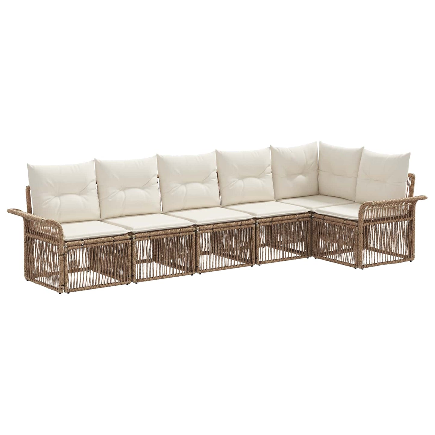 Gartensofa-set 6 pcs Beige Poly-Rattan