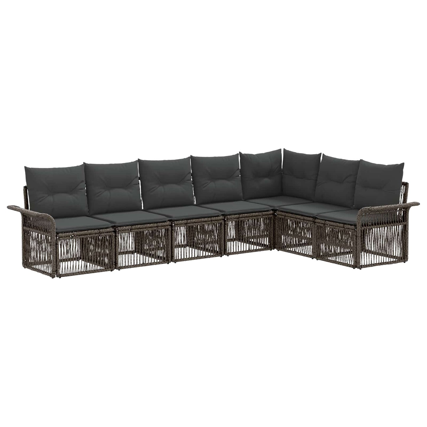 Gartensofa-set 7 pcs Grau Poly-Rattan