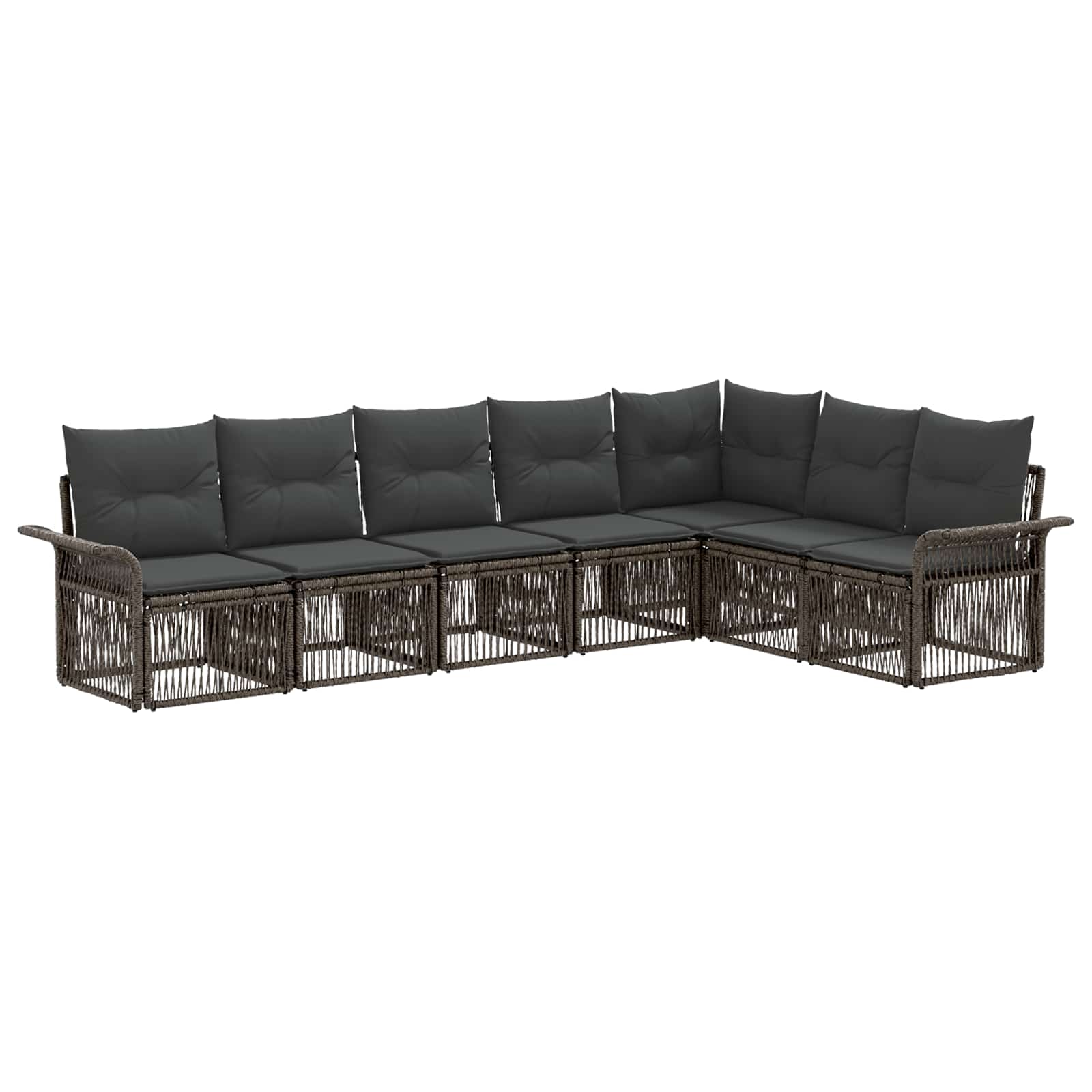 Gartensofa-set 7 pcs Grau Poly-Rattan
