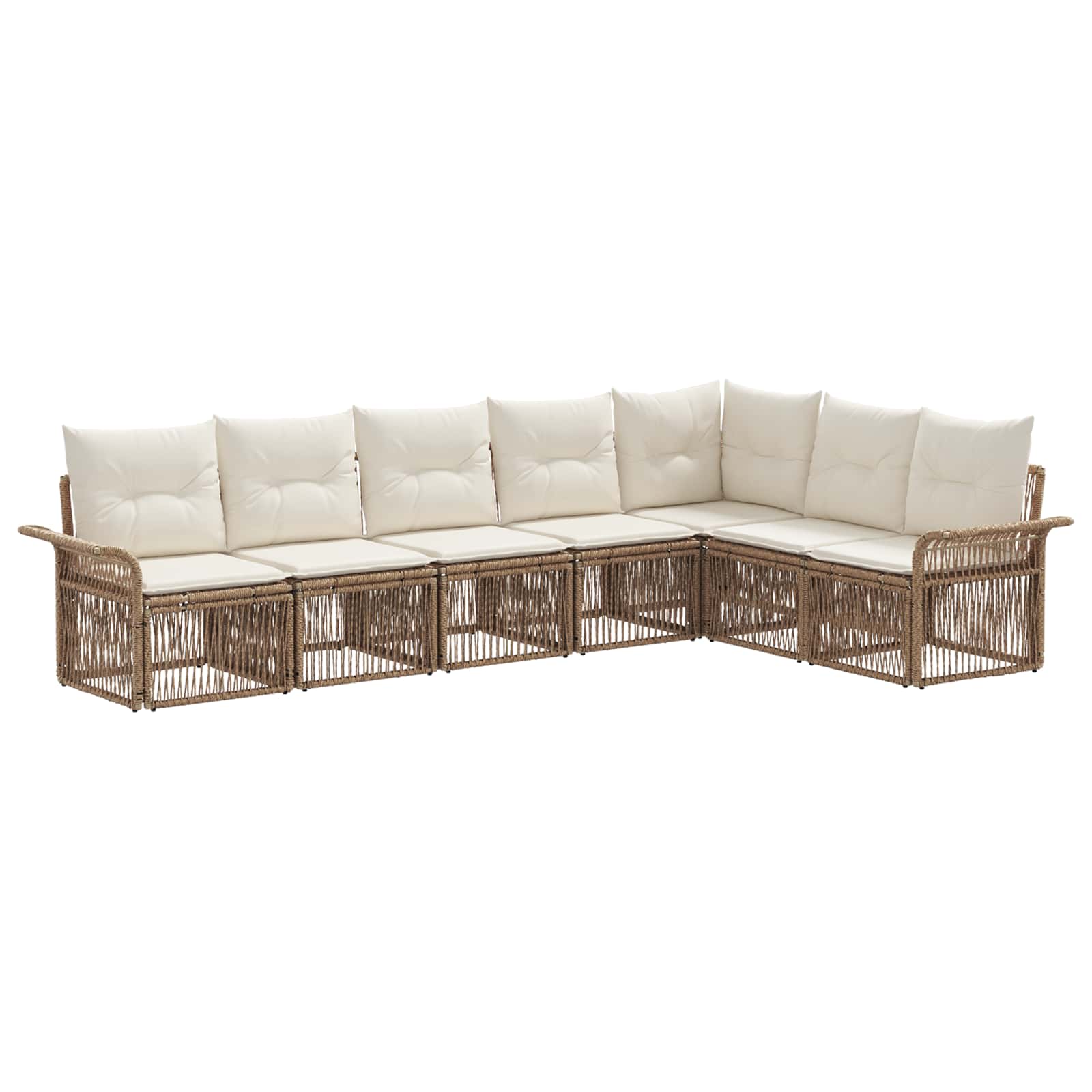 Gartensofa-set 7 pcs Beige Poly-Rattan