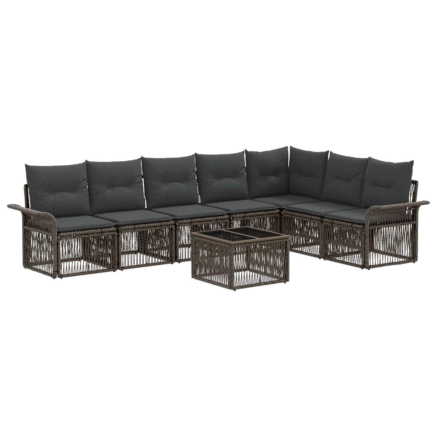 Gartensofa-set 8 stk. Grau Poly-Rattan