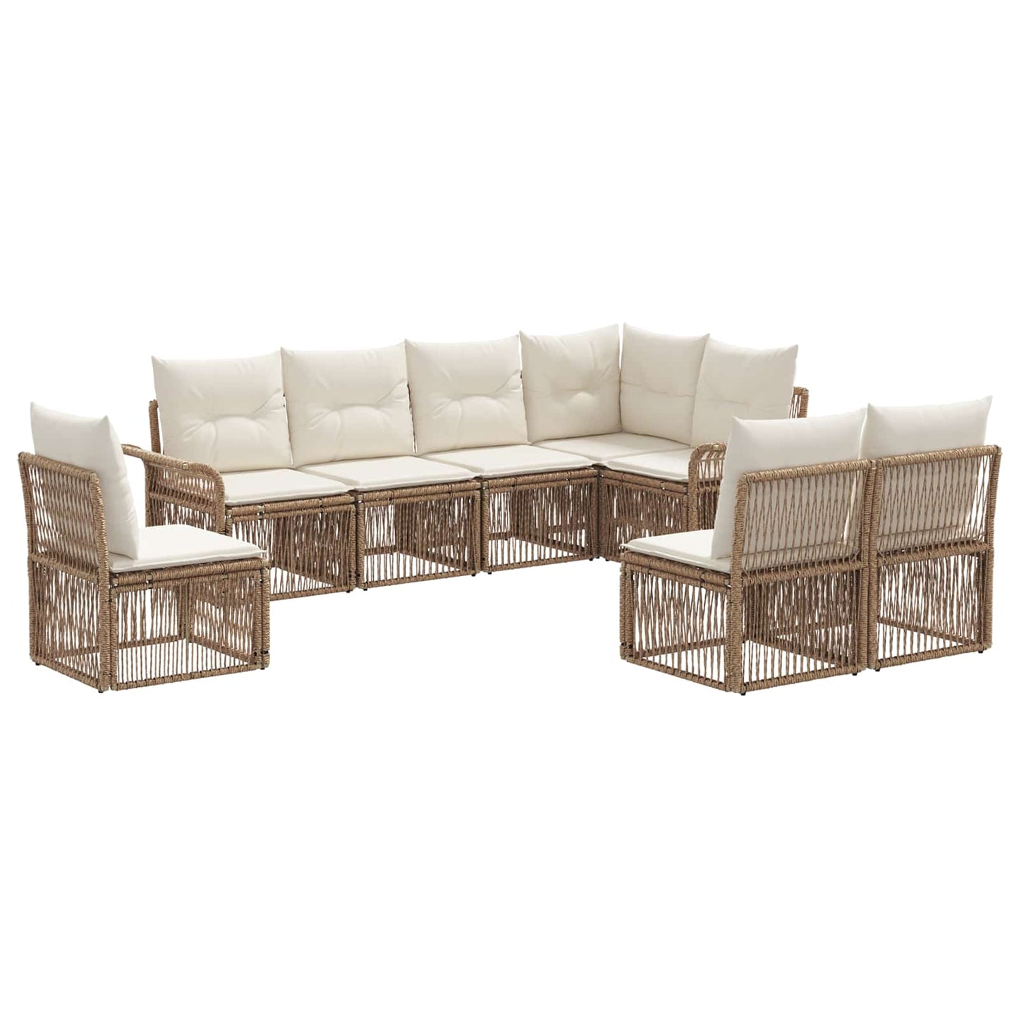 Gartensofa-set 8 pcs Beige Poly-Rattan