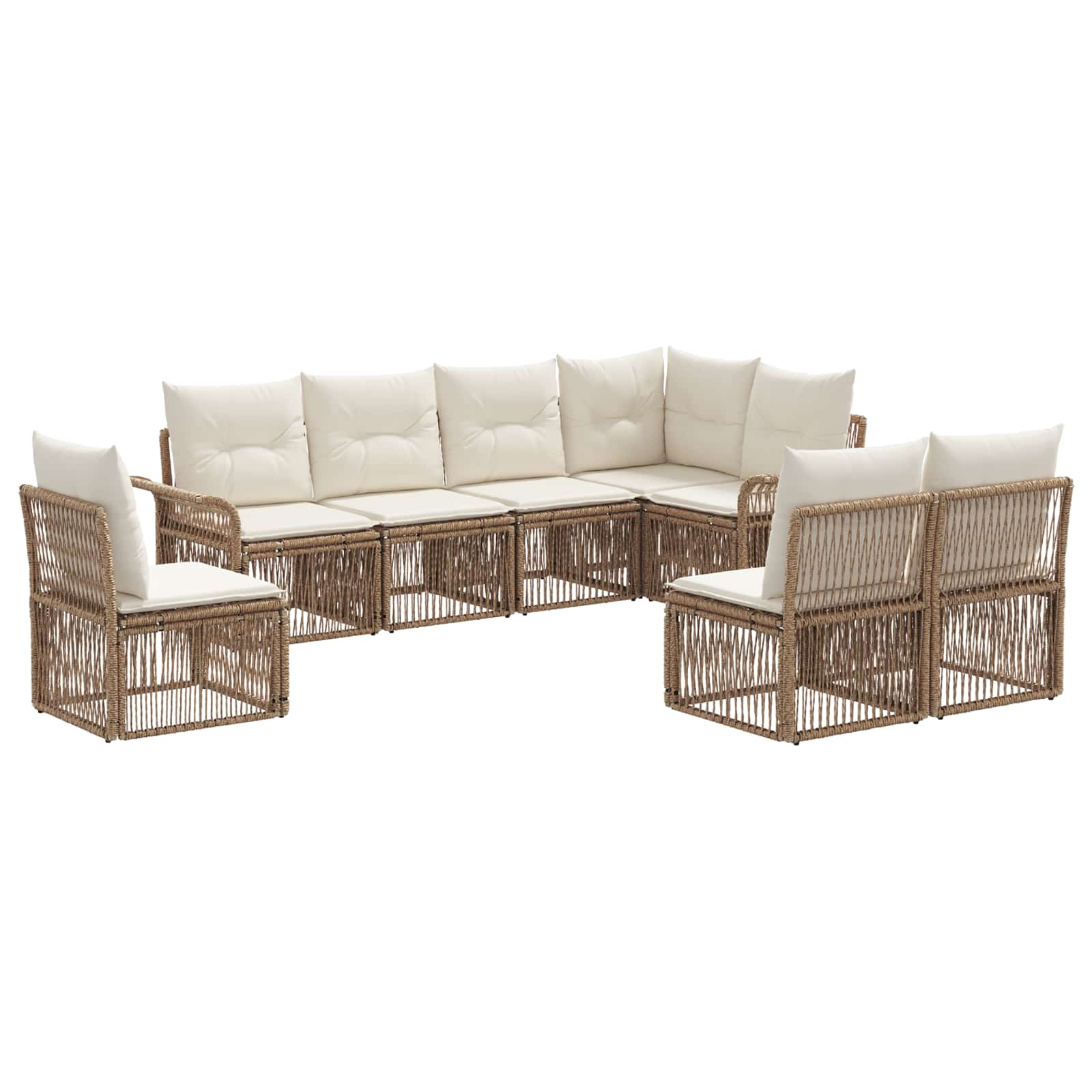 Gartensofa-set 8 pcs Beige Poly-Rattan