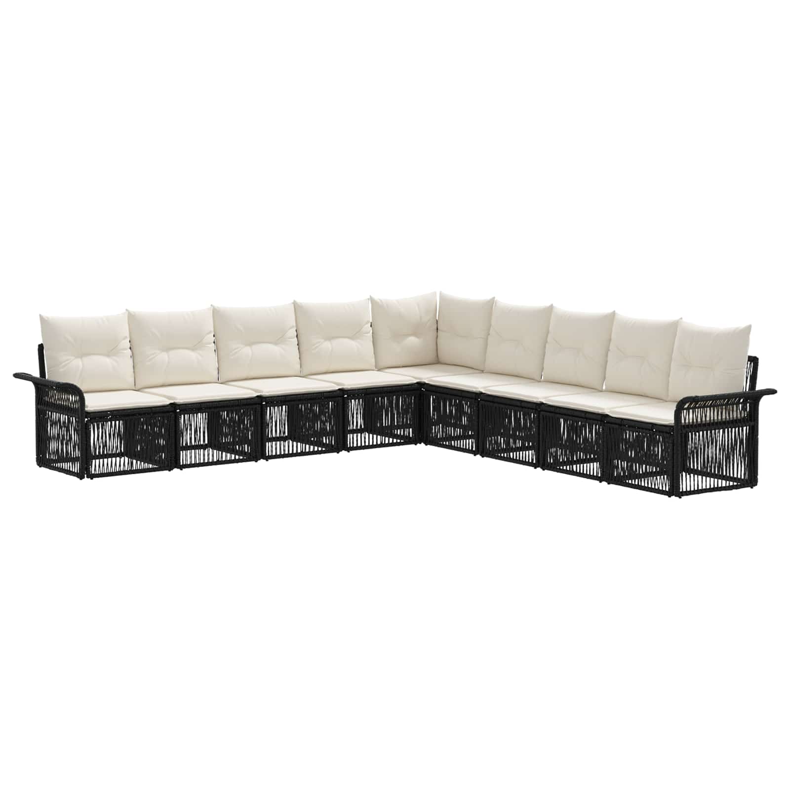Gartensofa-set 9 pcs Schwarz Poly-Rattan
