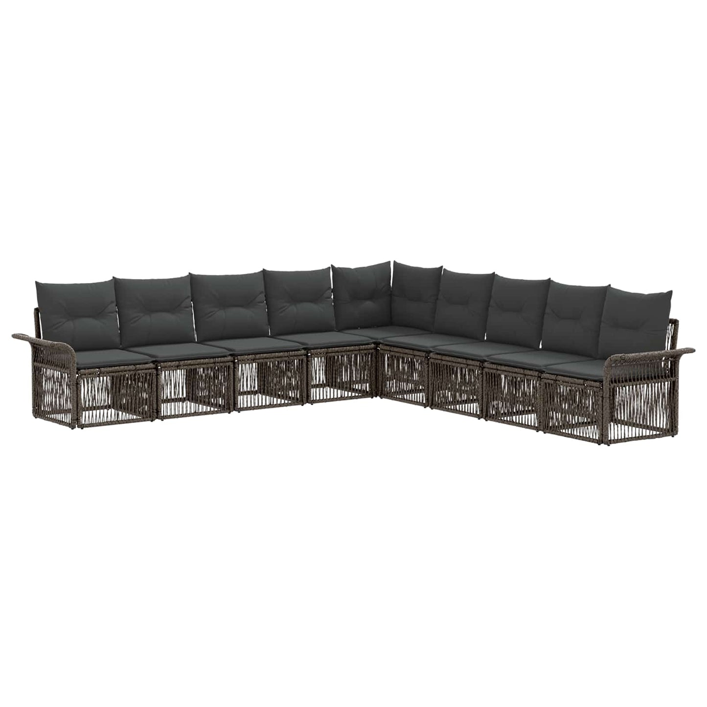 Gartensofa-set 9 pcs Grau Poly-Rattan