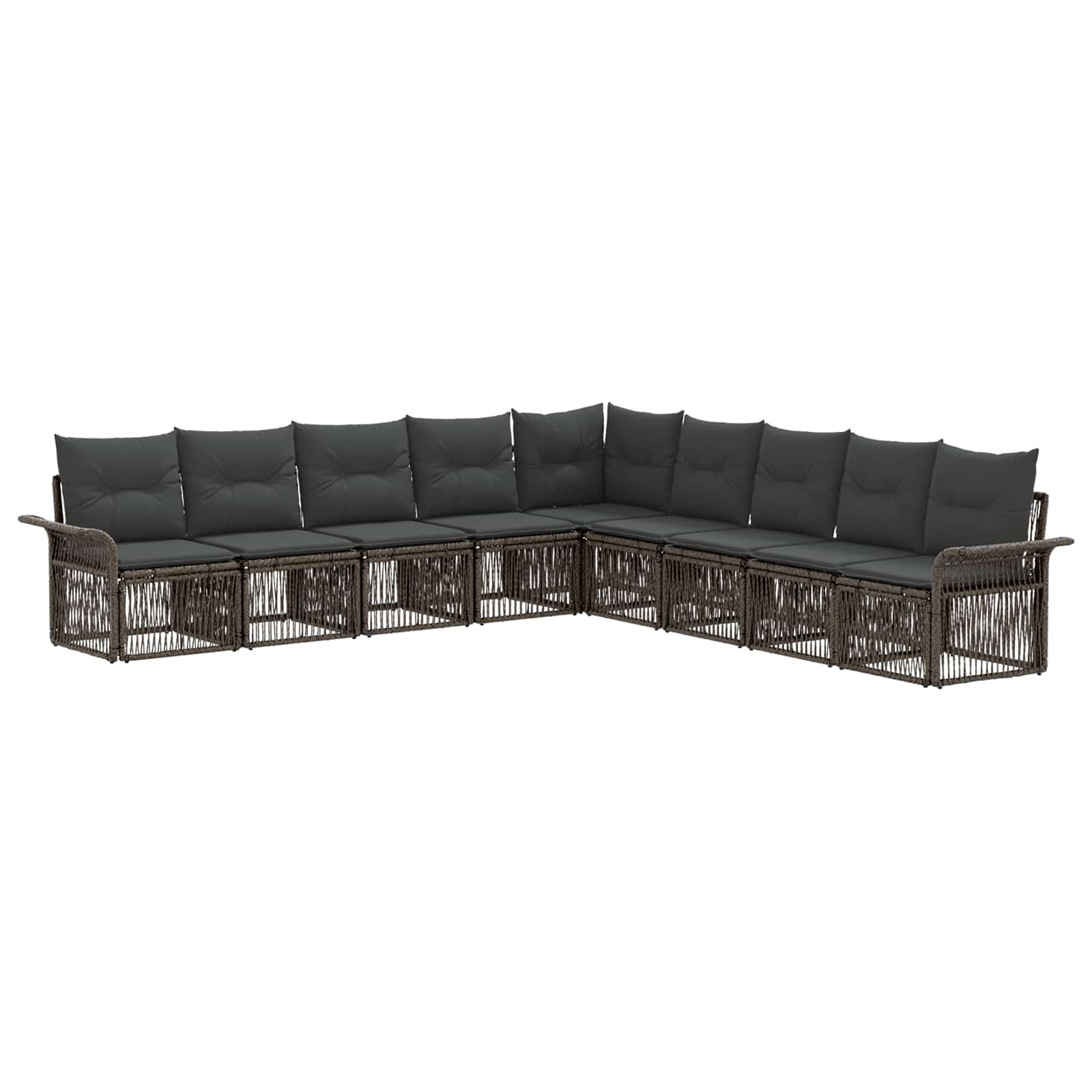Gartensofa-set 9 pcs Grau Poly-Rattan