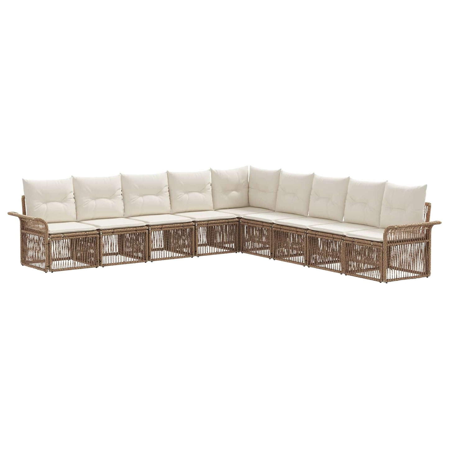 Gartensofa-set 9 pcs Beige Poly-Rattan