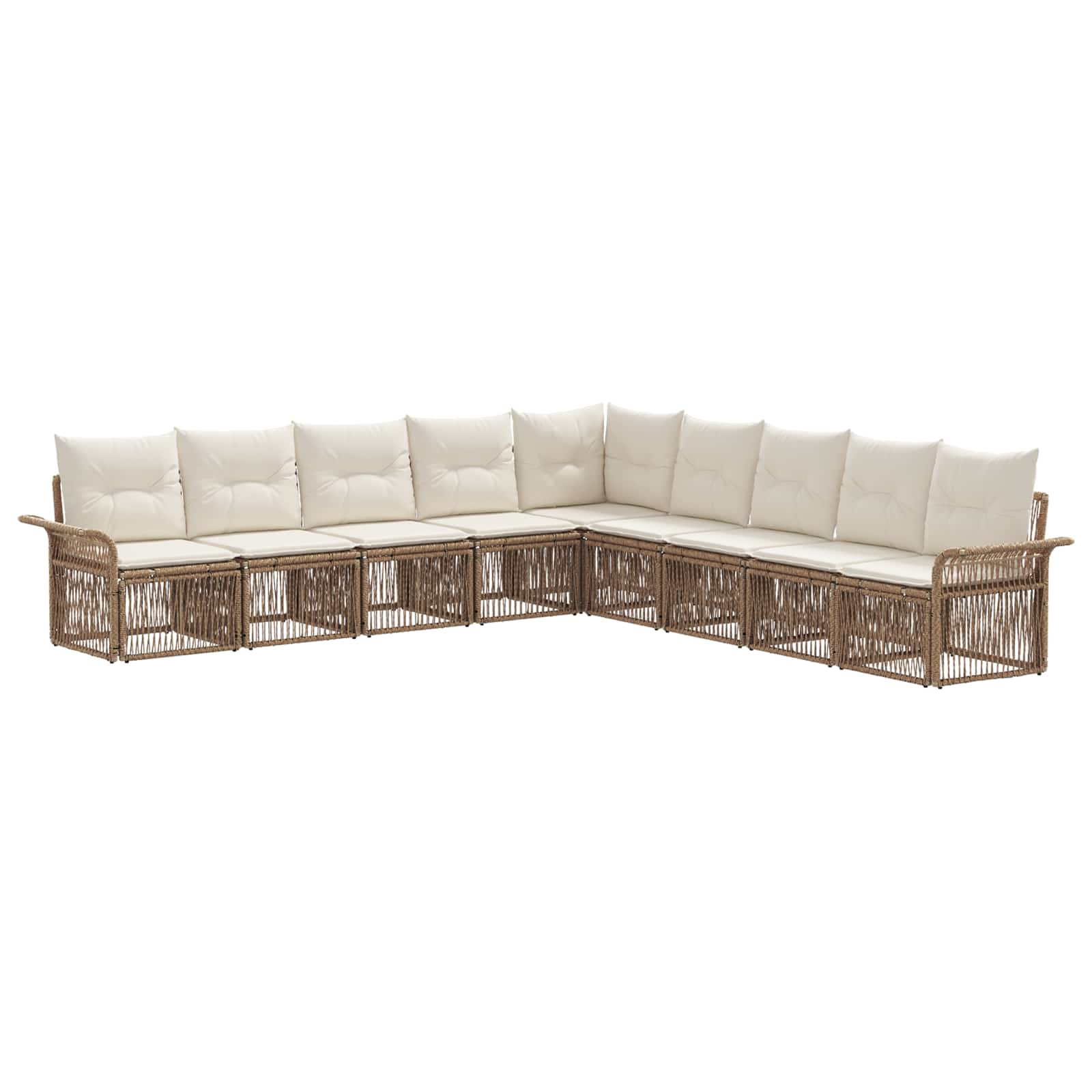 Gartensofa-set 9 pcs Beige Poly-Rattan