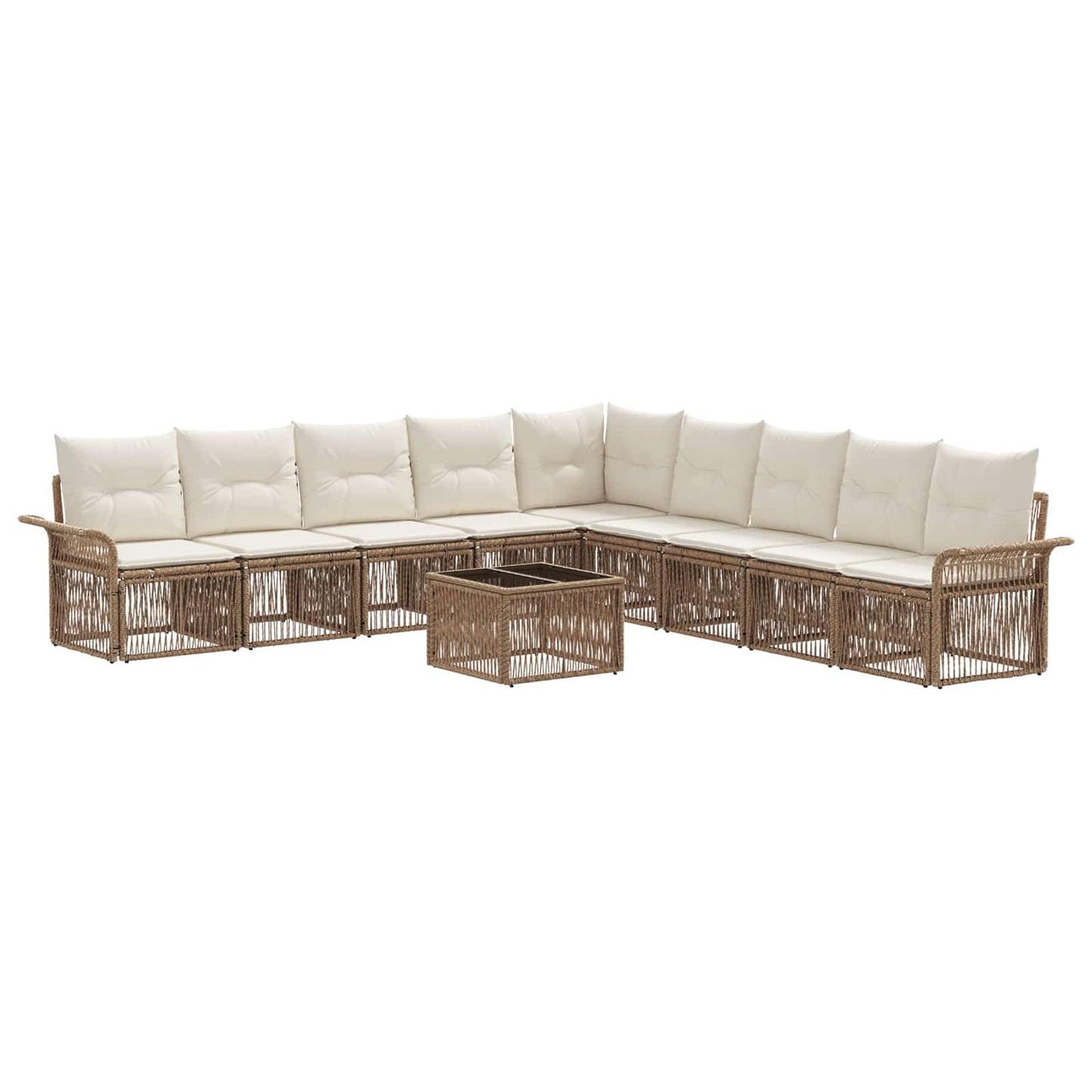 Gartensofa-set 10 pcs Beige Poly-Rattan