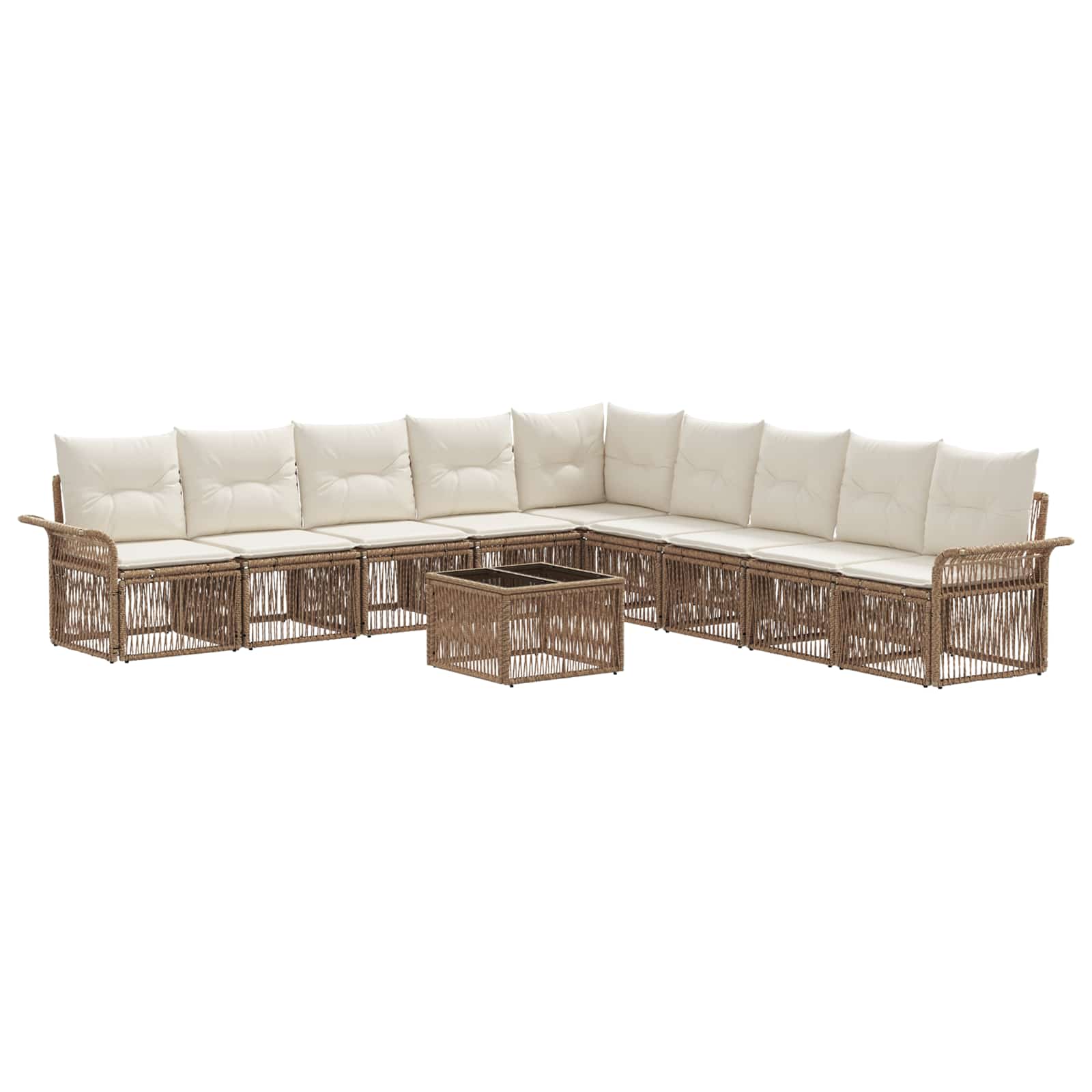 Gartensofa-set 10 pcs Beige Poly-Rattan