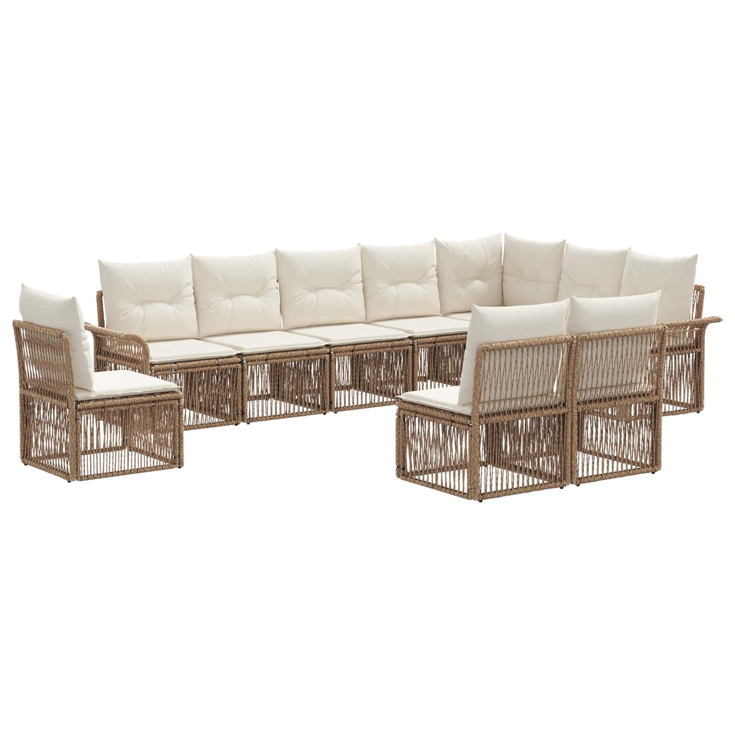 Gartensofa-set 10 pcs Beige Poly-Rattan