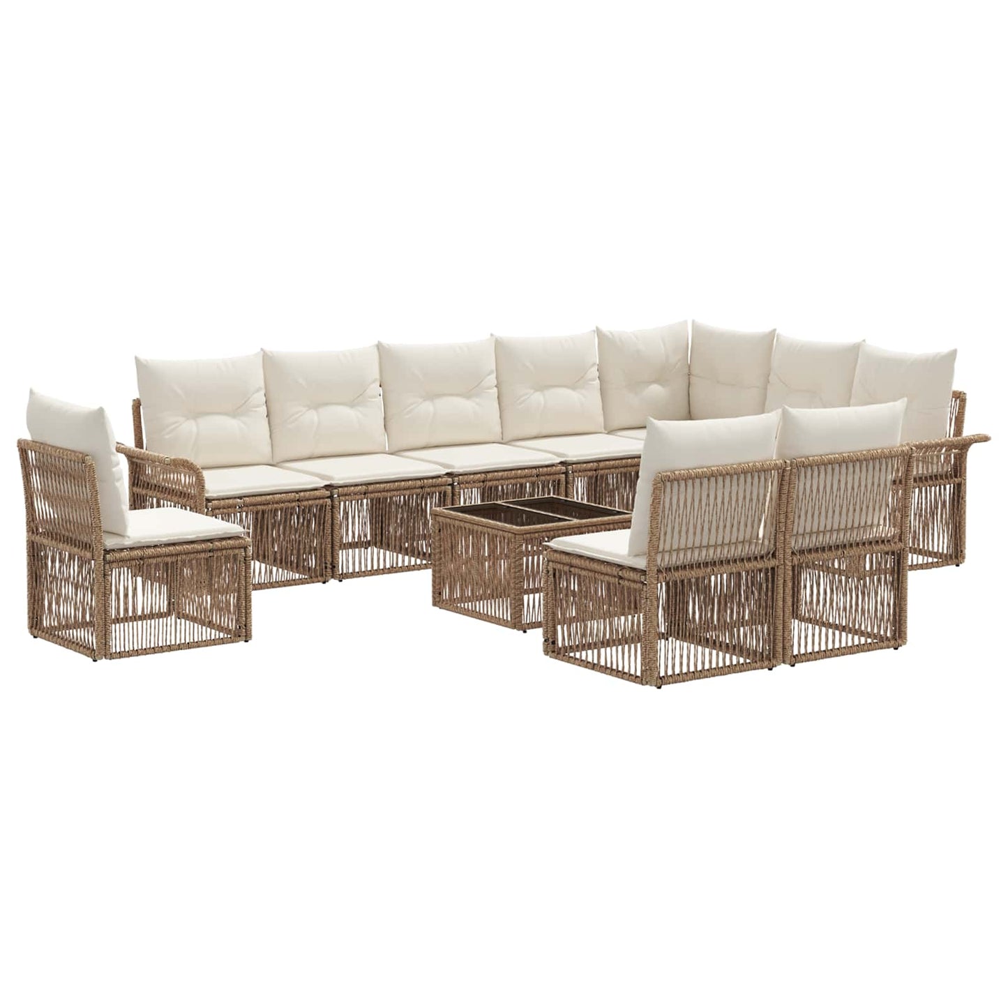 Gartensofa-set 11 pcs Beige Poly-Rattan
