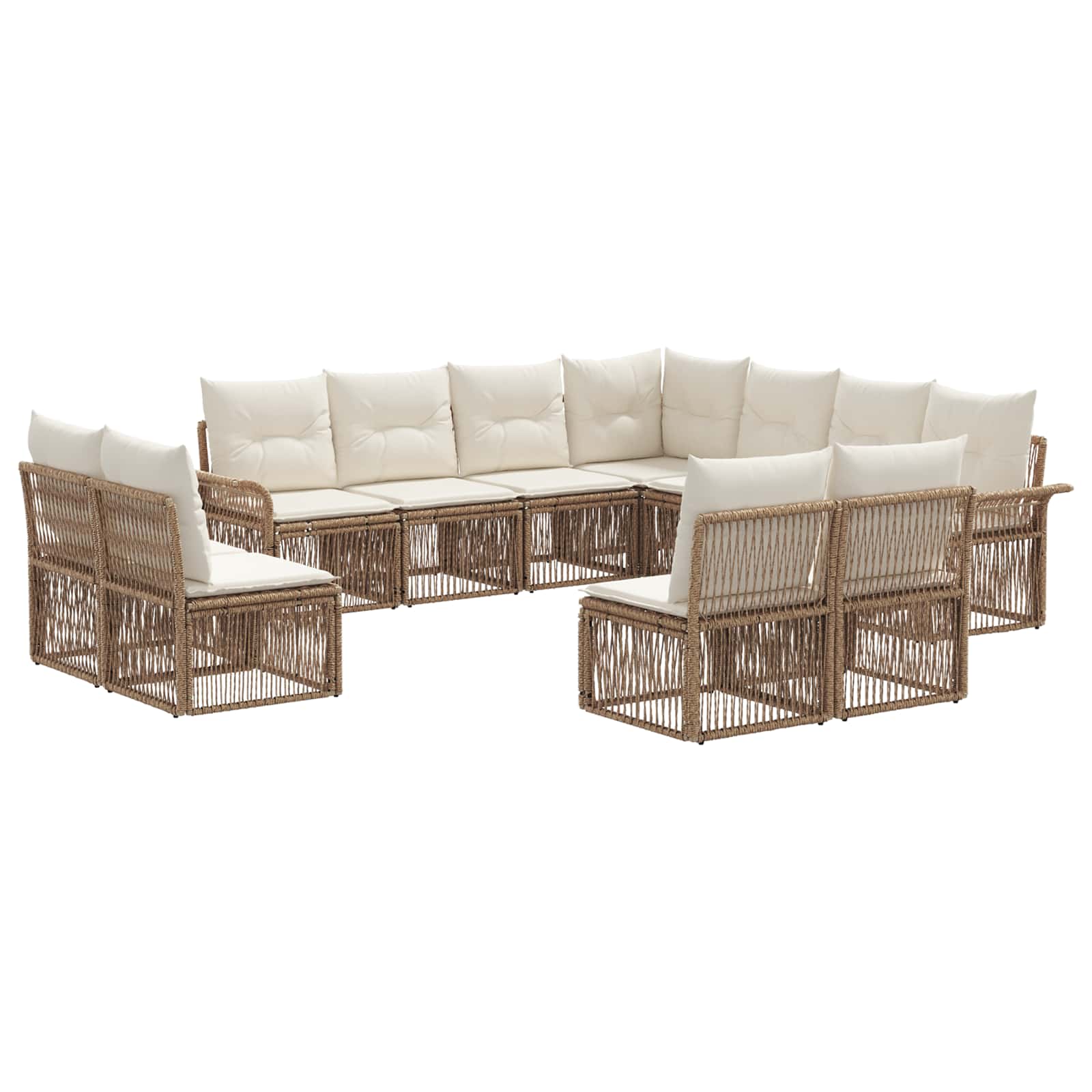 Gartensofa-set 11 pcs Beige Poly-Rattan