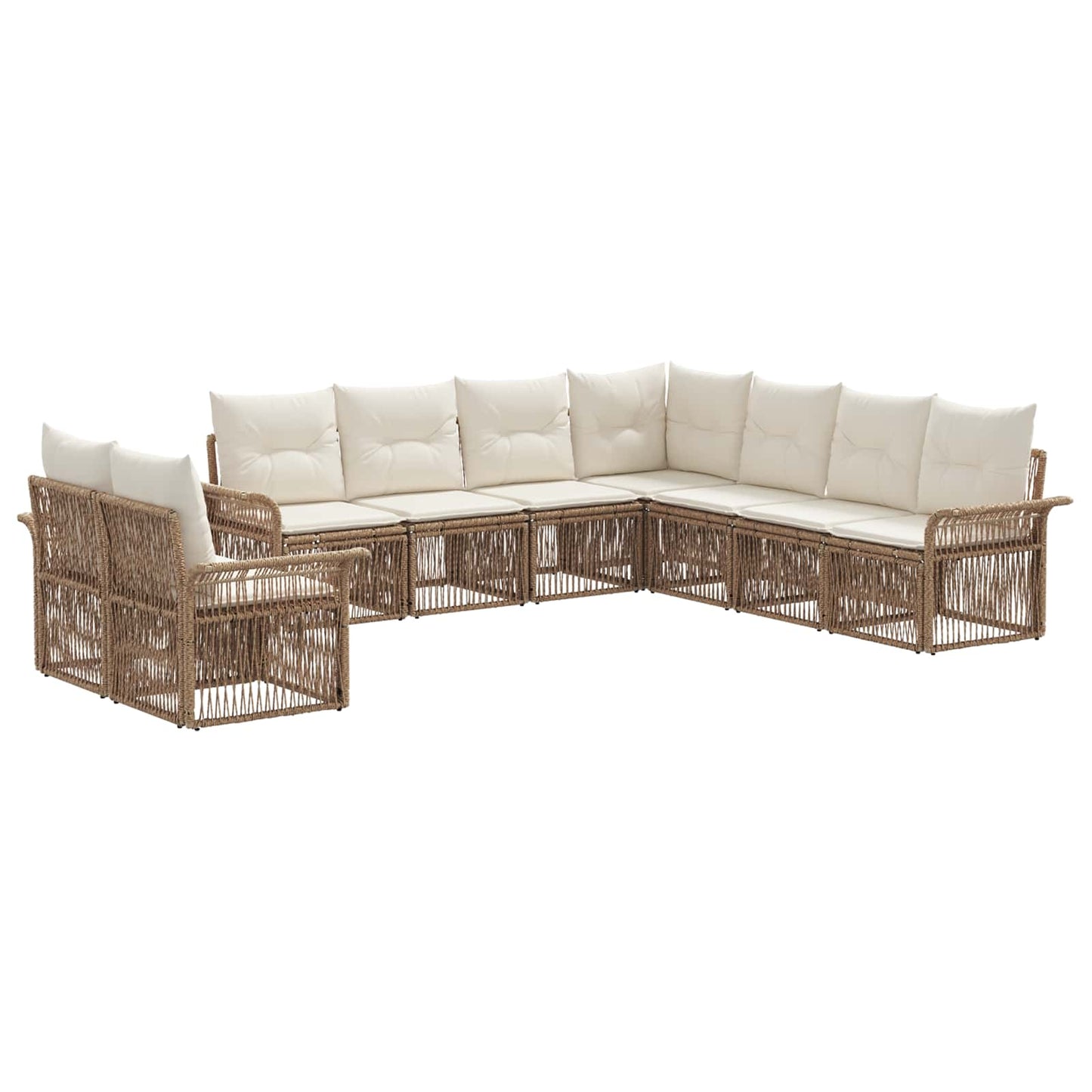 Gartensofa-set 9 pcs Beige Poly-Rattan