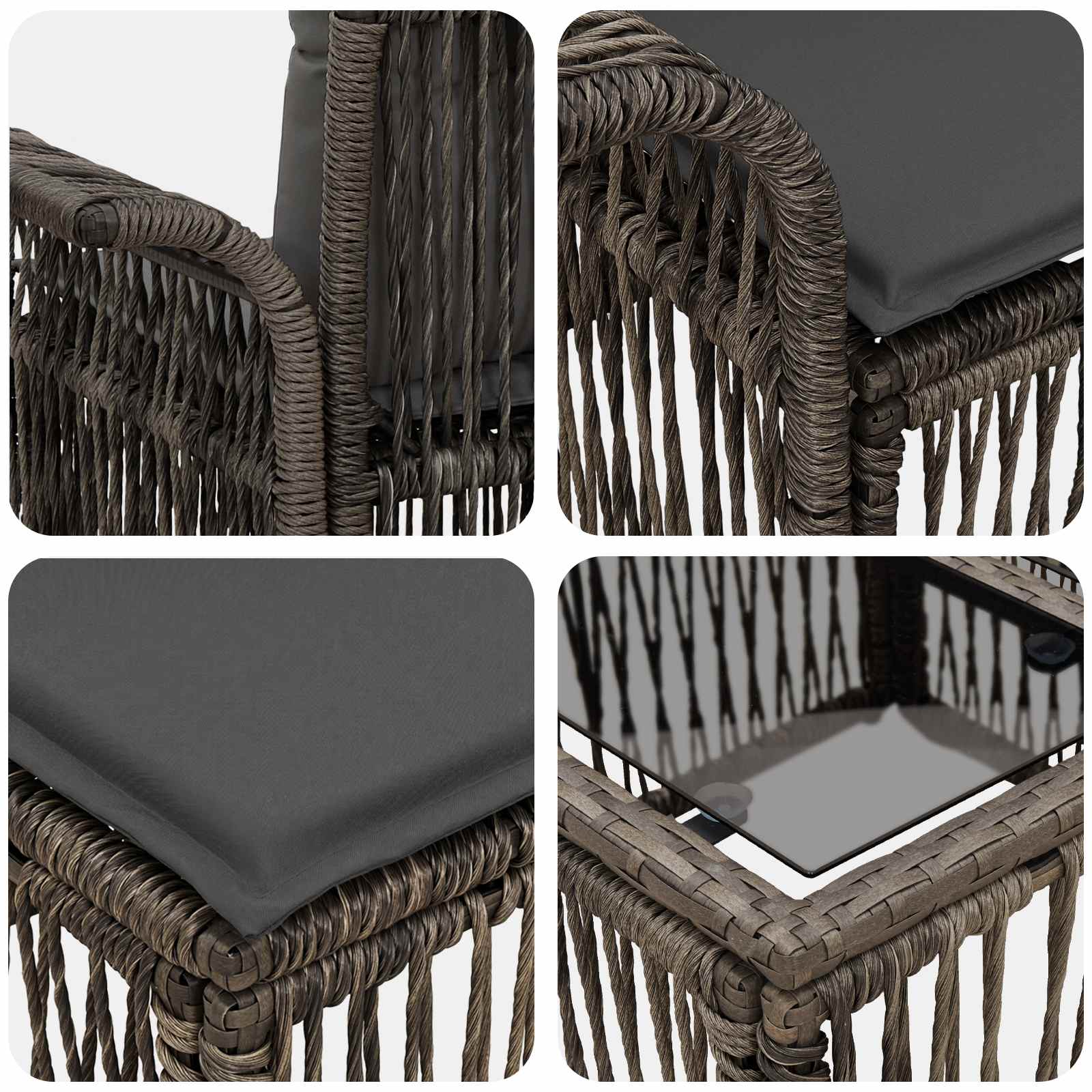 Gartensofa-set 10 stk. Grau Poly-Rattan
