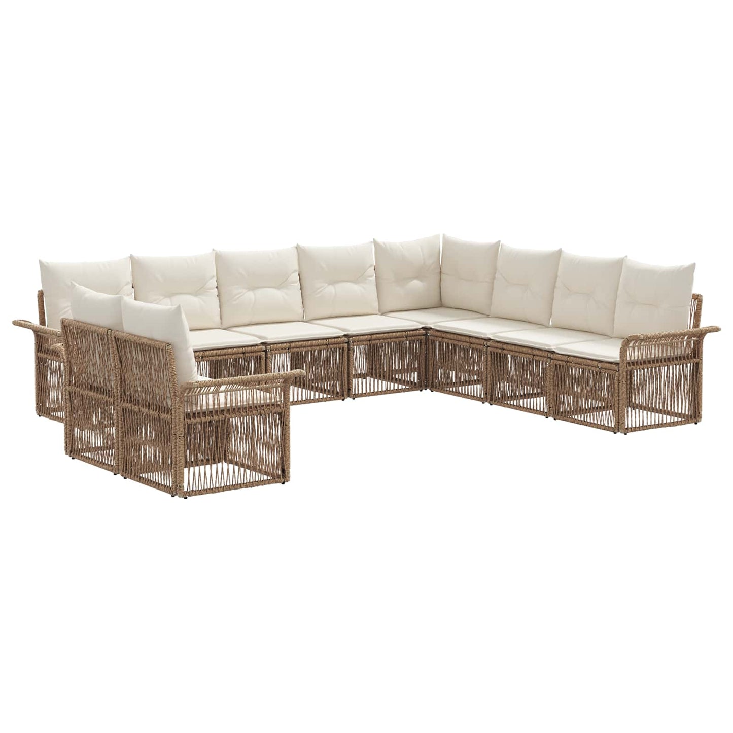 Gartensofa-set 10 pcs Beige Poly-Rattan