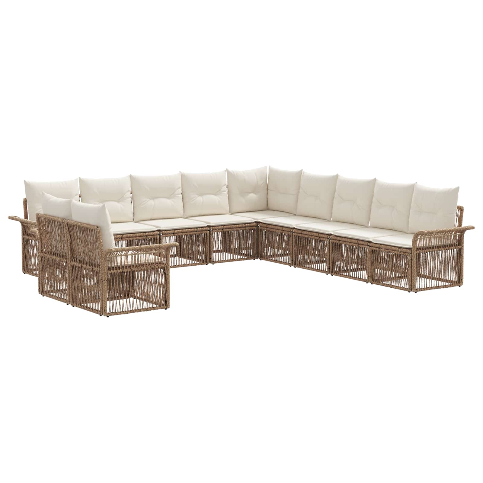Gartensofa-set 11 pcs Beige Poly-Rattan