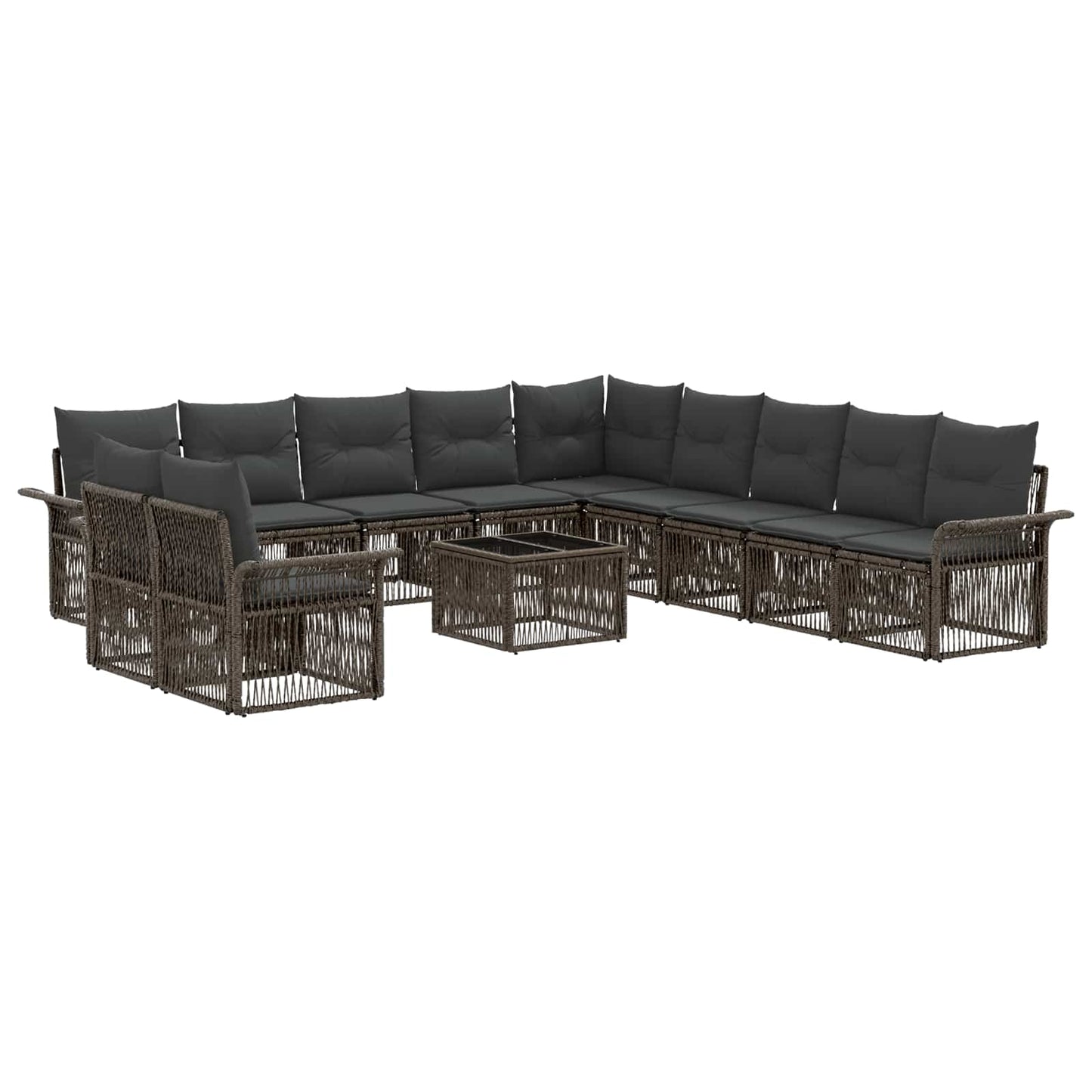 Gartensofa-set 12 stk. Grau Poly-Rattan