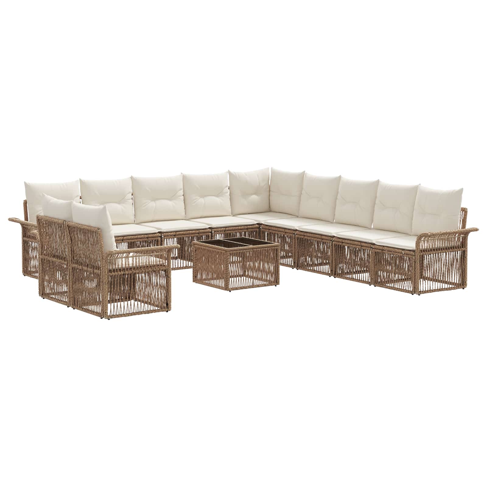 Gartensofa-set 12 pcs Beige Poly-Rattan