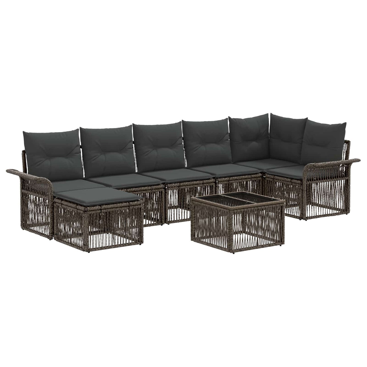 Gartensofa-set 8 stk. Grau Poly-Rattan