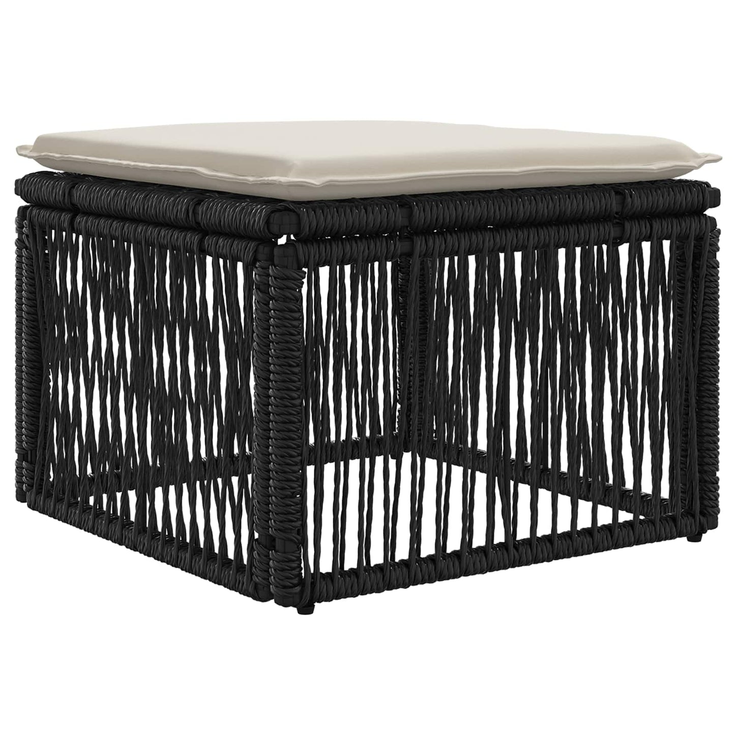 Gartensofa-set 6 stk. Schwarz Poly-Rattan