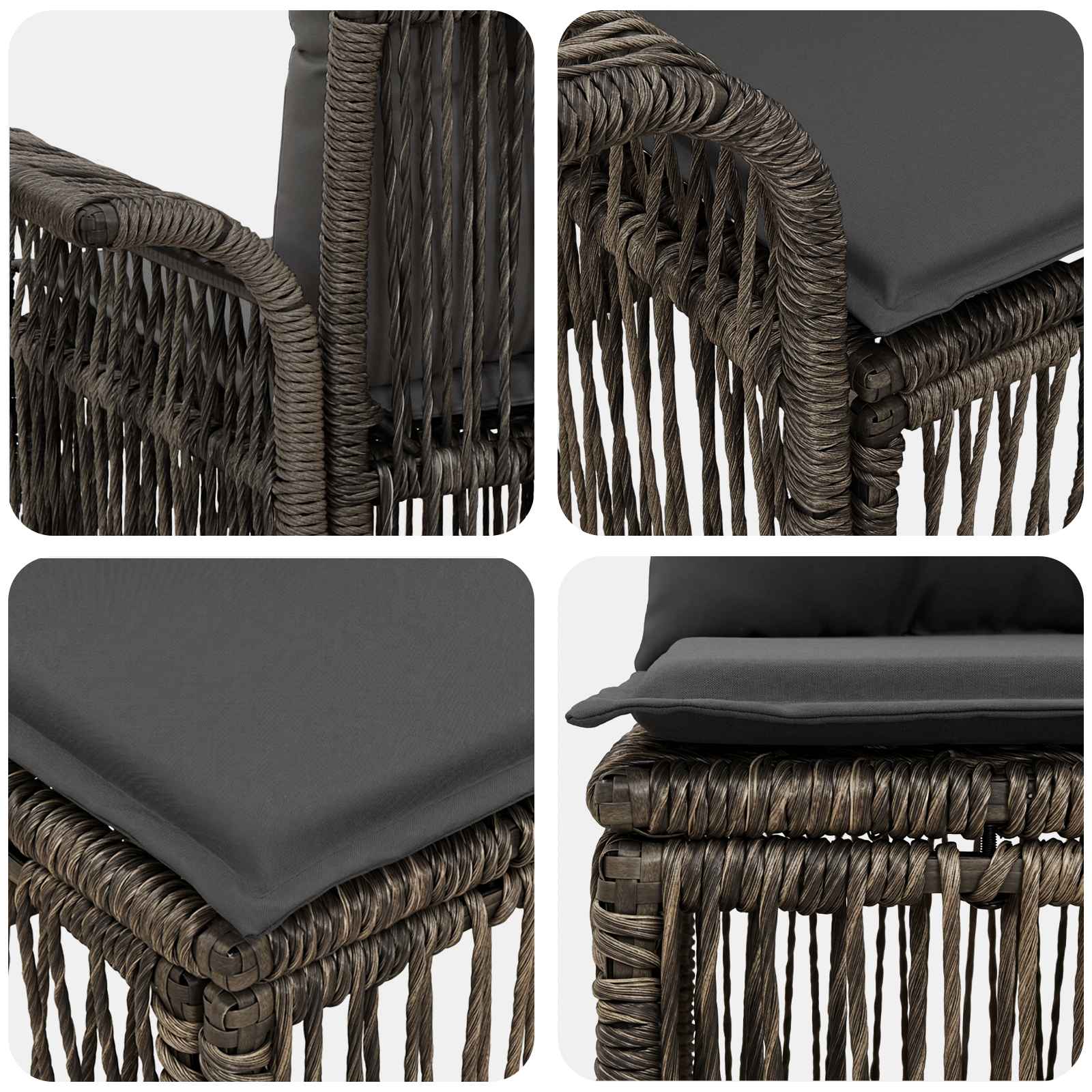 Gartensofa-set 6 stk. Grau Poly-Rattan
