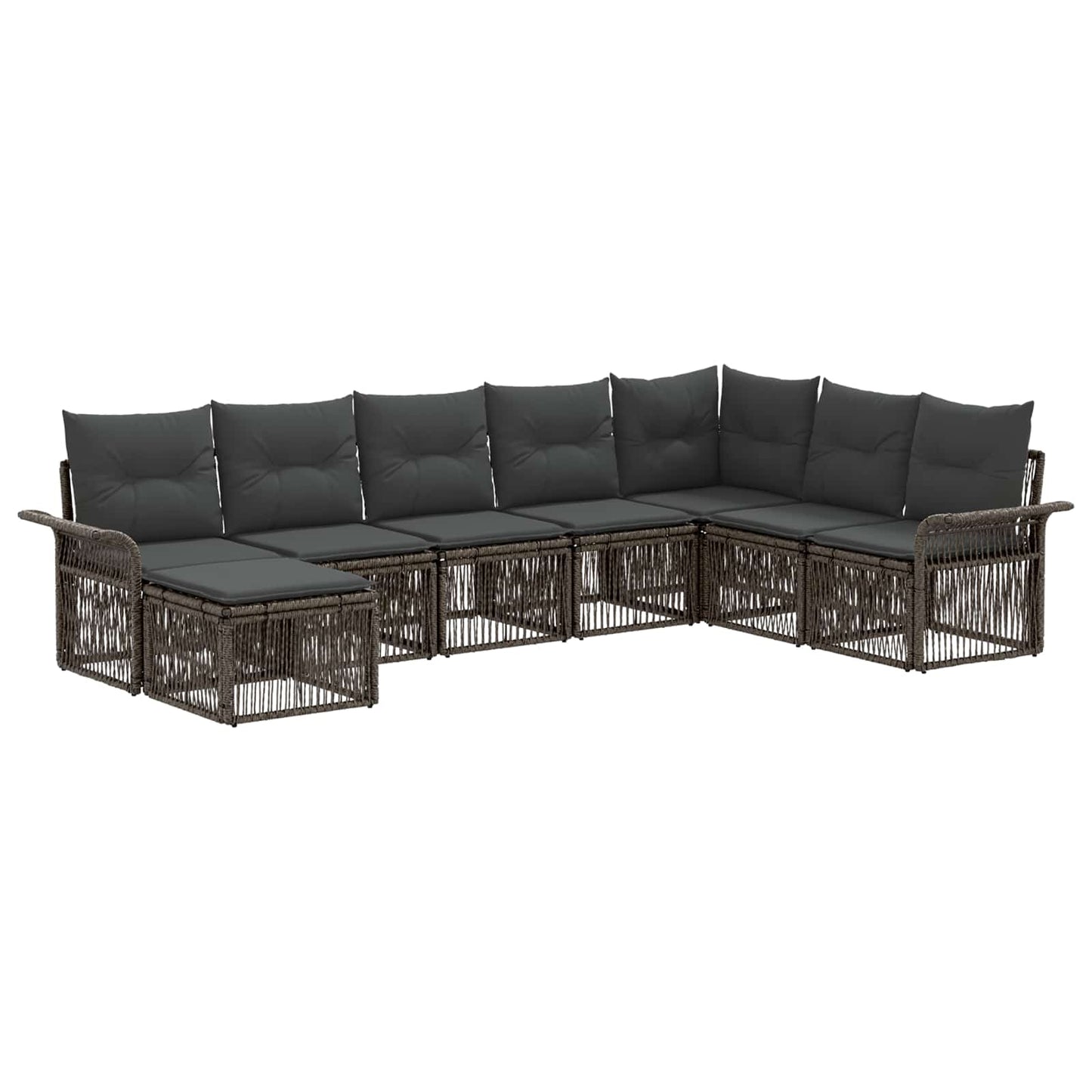 Gartensofa-set 8 stk. Grau Poly-Rattan