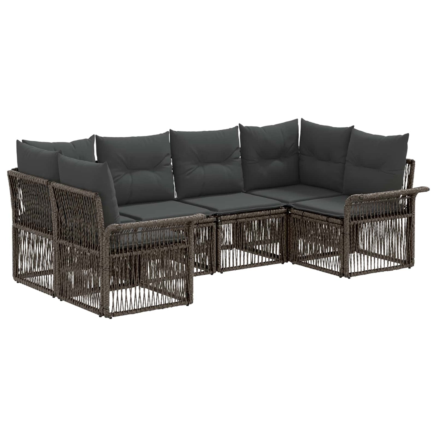 Gartensofa-set 6 stk. 6-Sitzanzahl Grau Poly-Rattan
