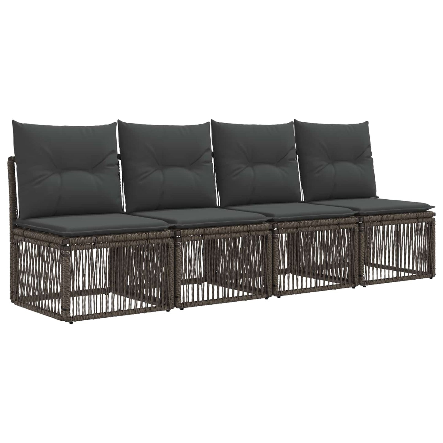 Gartensofa-set 10 stk. Grau Poly-Rattan
