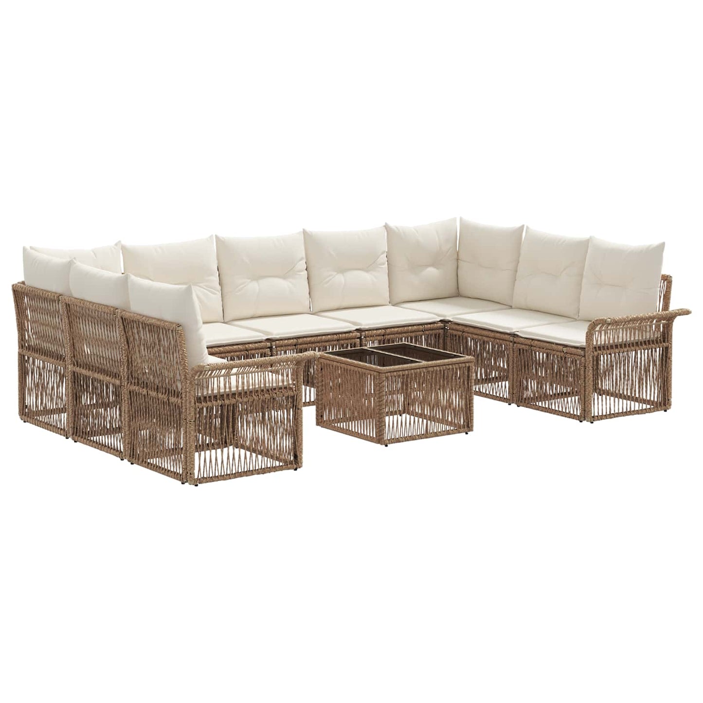 Gartensofa-set 10 pcs Beige Poly-Rattan