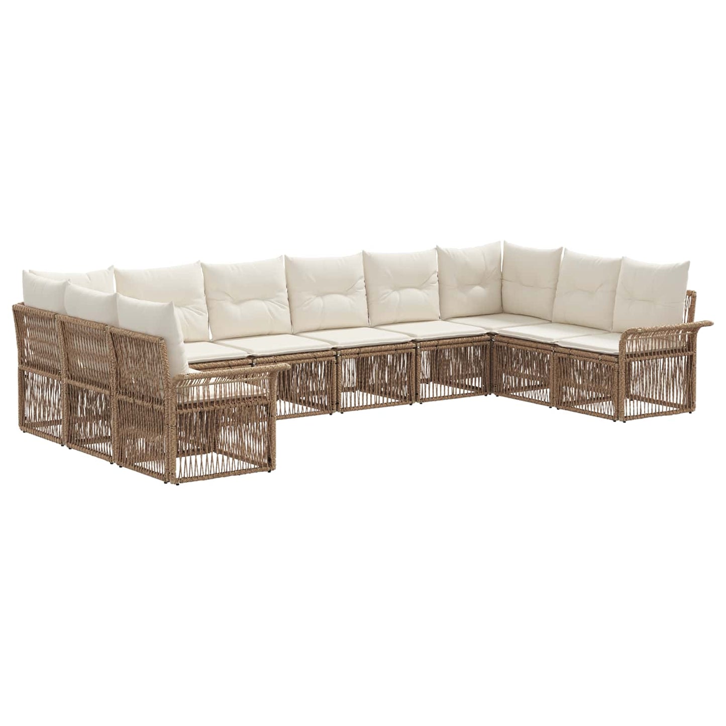 Gartensofa-set 10 pcs Beige Poly-Rattan