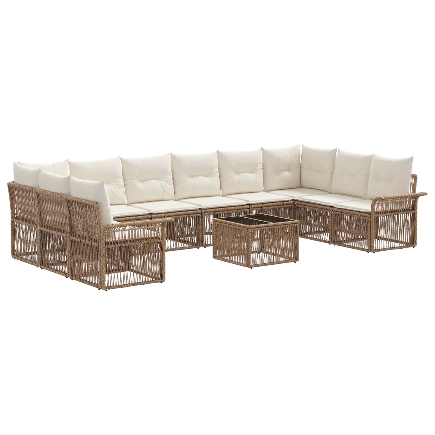 Gartensofa-set 11 pcs Beige Poly-Rattan