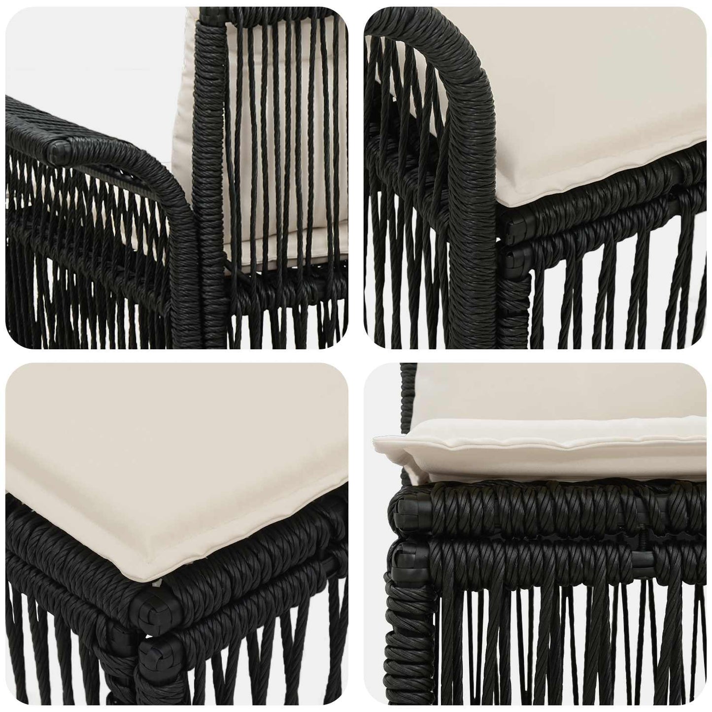 Gartensofa-set 11 stk. Schwarz Poly-Rattan