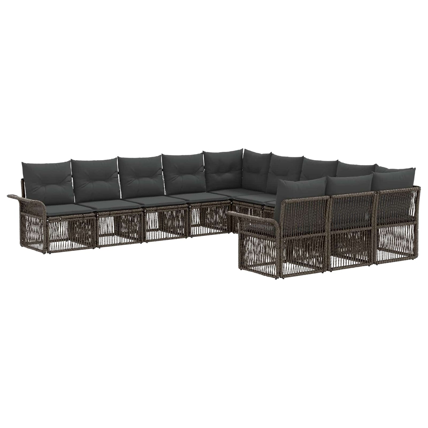 Gartensofa-set 11 pcs Grau Poly-Rattan