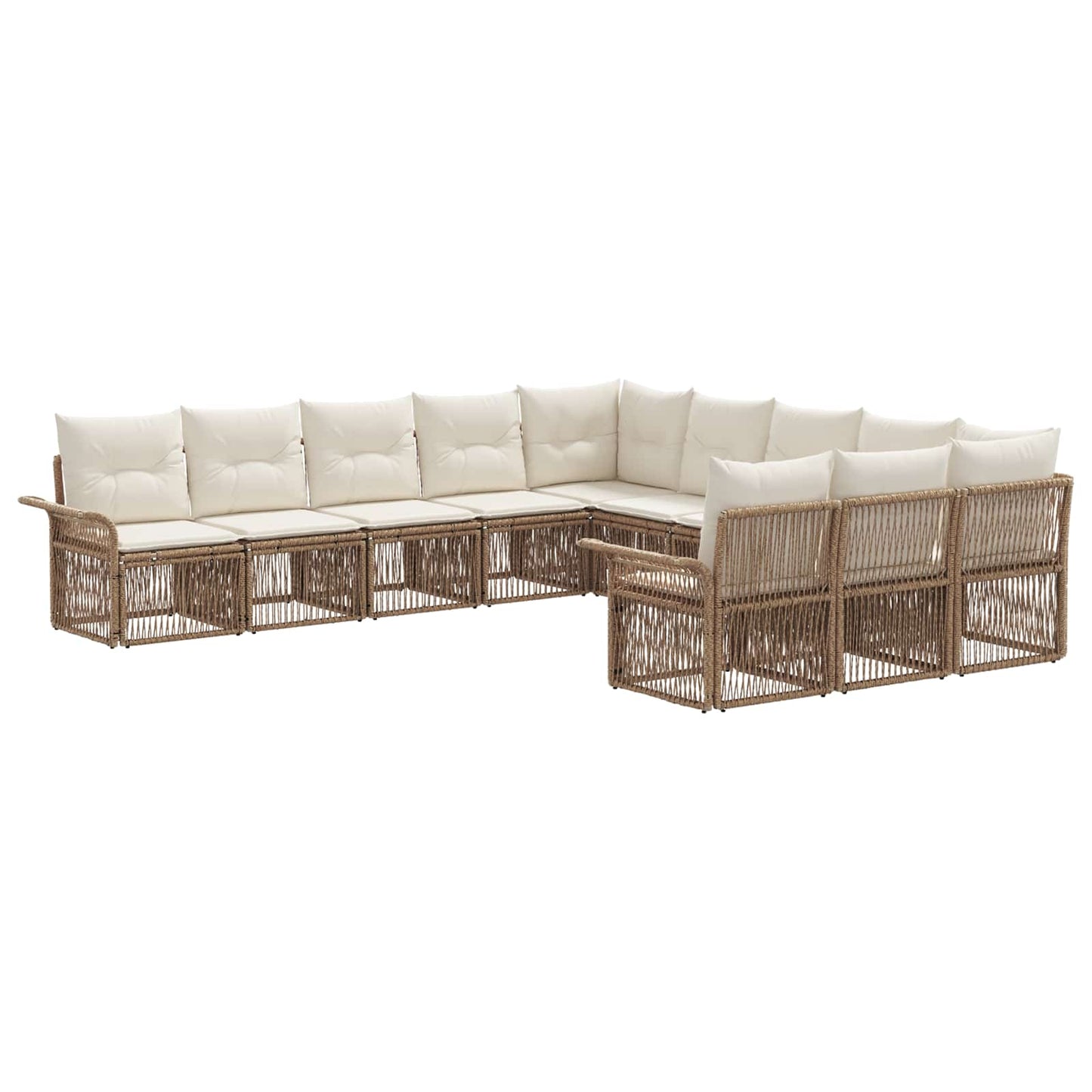 Gartensofa-set 11 pcs Beige Poly-Rattan