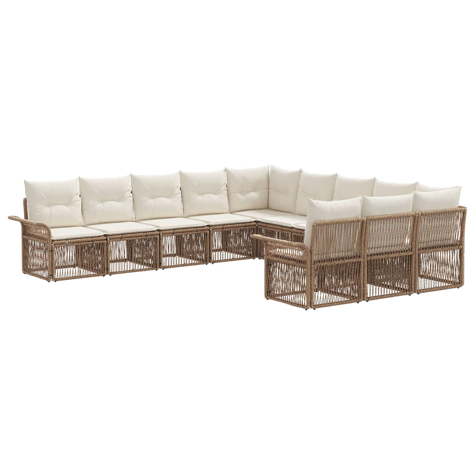 Gartensofa-set 11 pcs Beige Poly-Rattan
