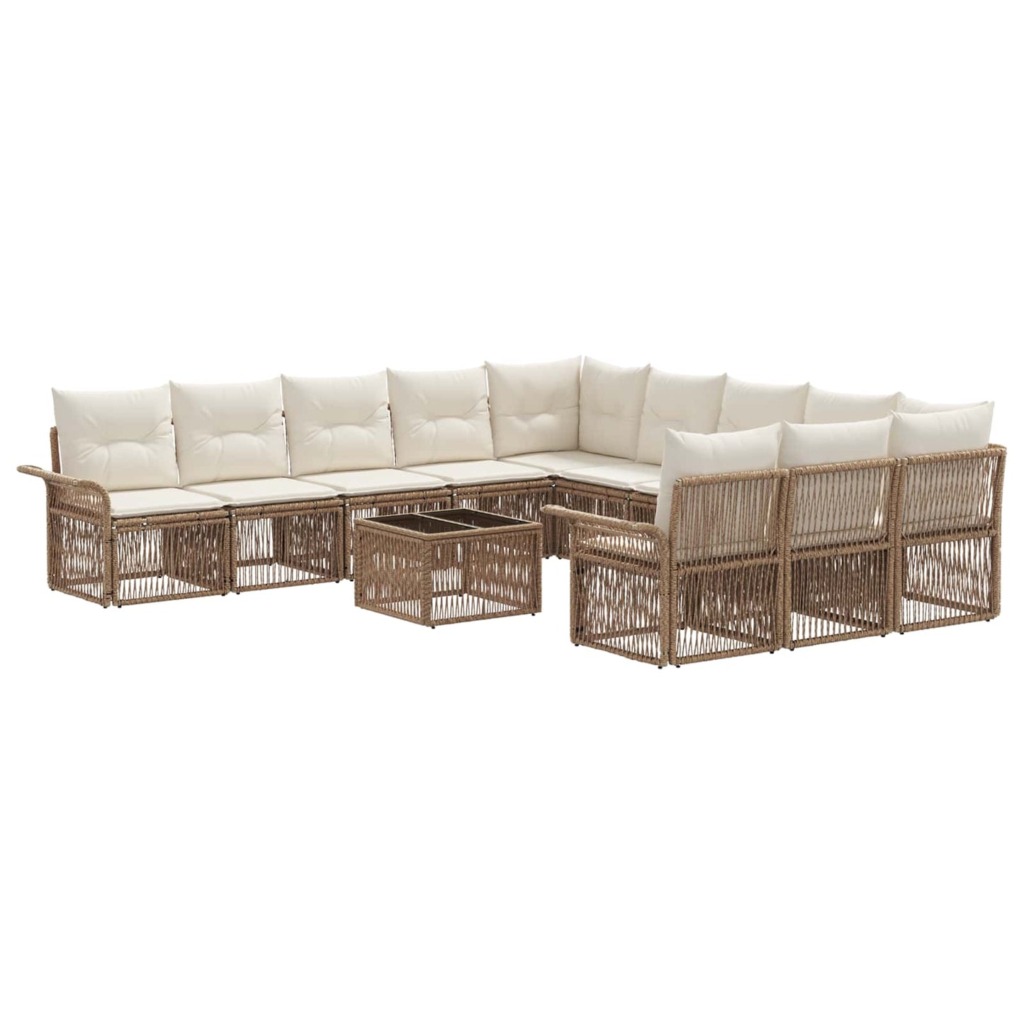 Gartensofa-set 12 pcs Beige Poly-Rattan